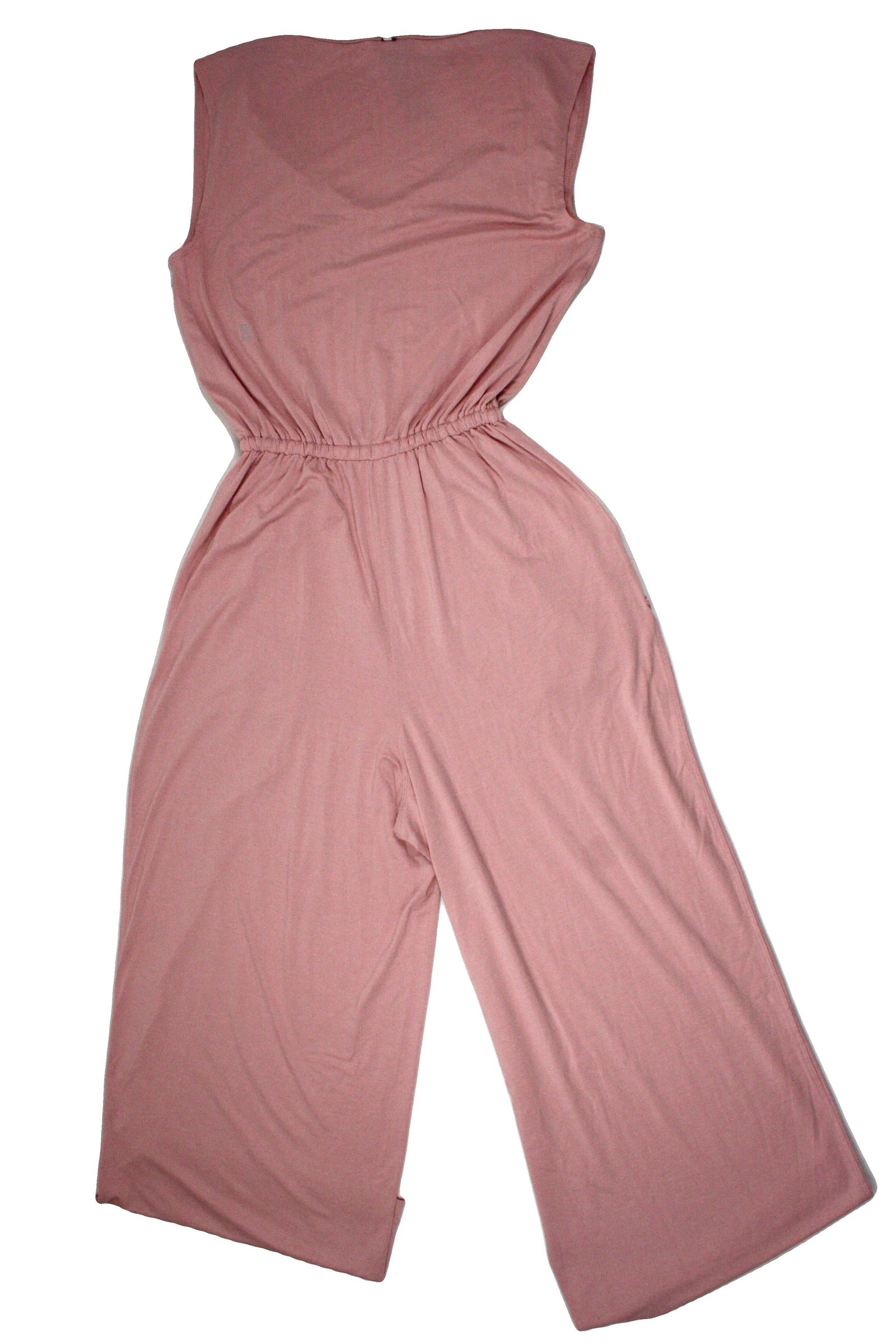 Kit and Ace Women's Pink Scoop Neckline Two Pockets Wide Leg Tie Waist One-Piece – New, Size XS