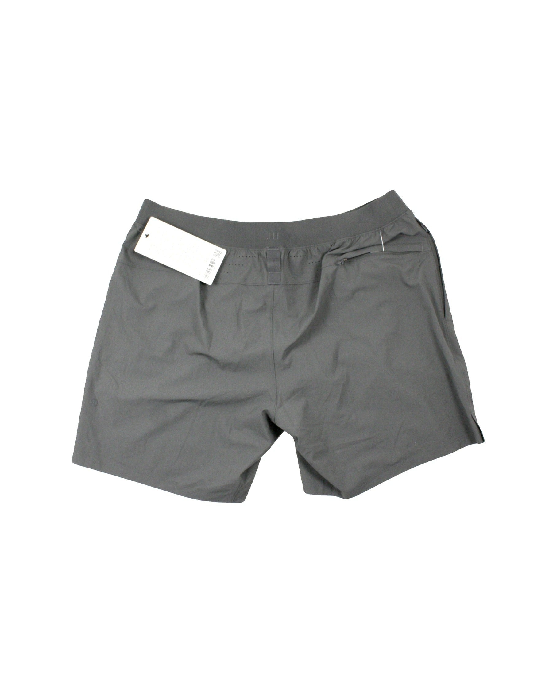 Lululemon Men's Gray Mini Length Ribbed Trim Front Ties Shorts – New, Waist 34