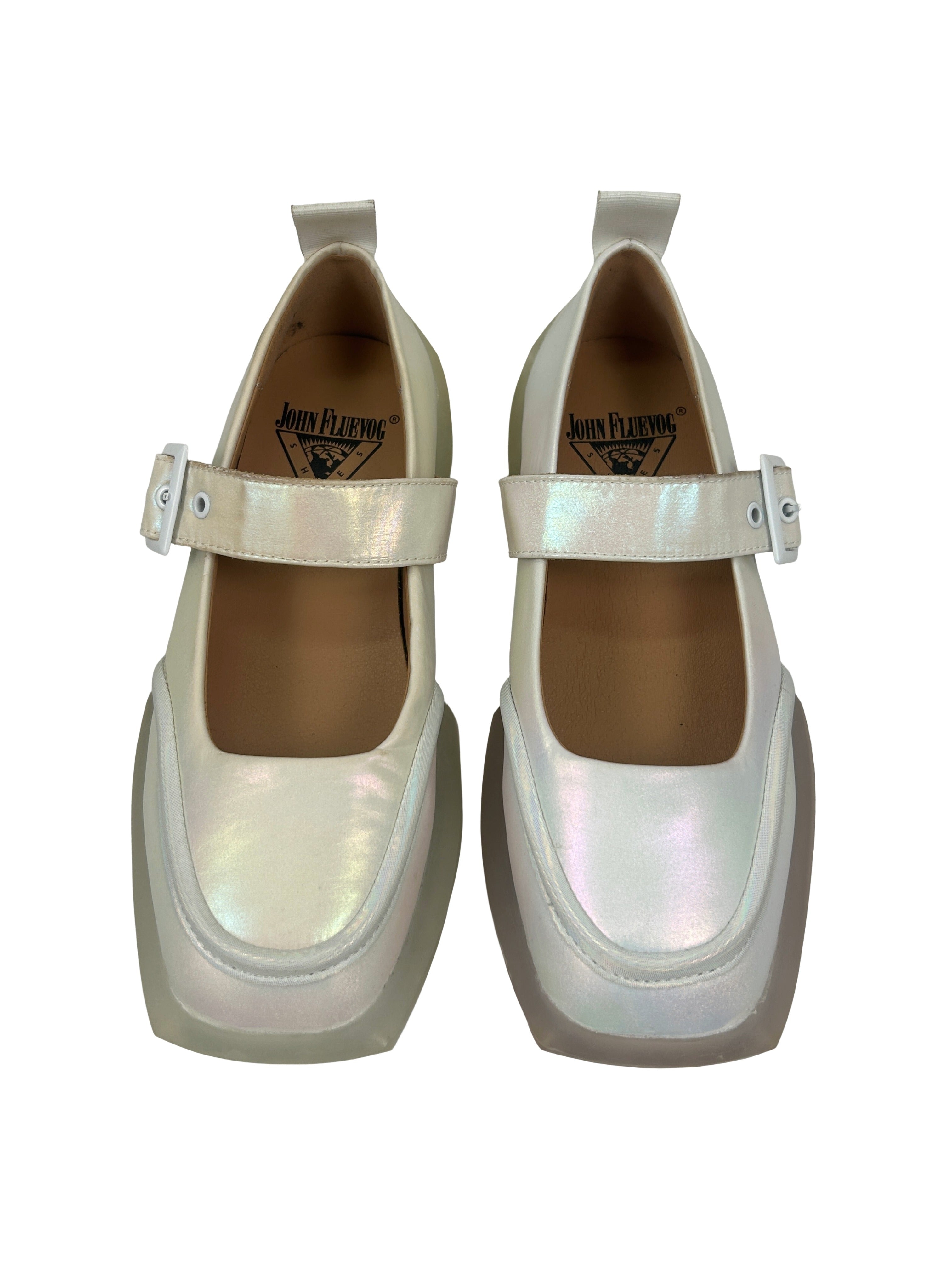 John Fluevog Size 6 Tayler Iridescent Sporty Mary Janes
