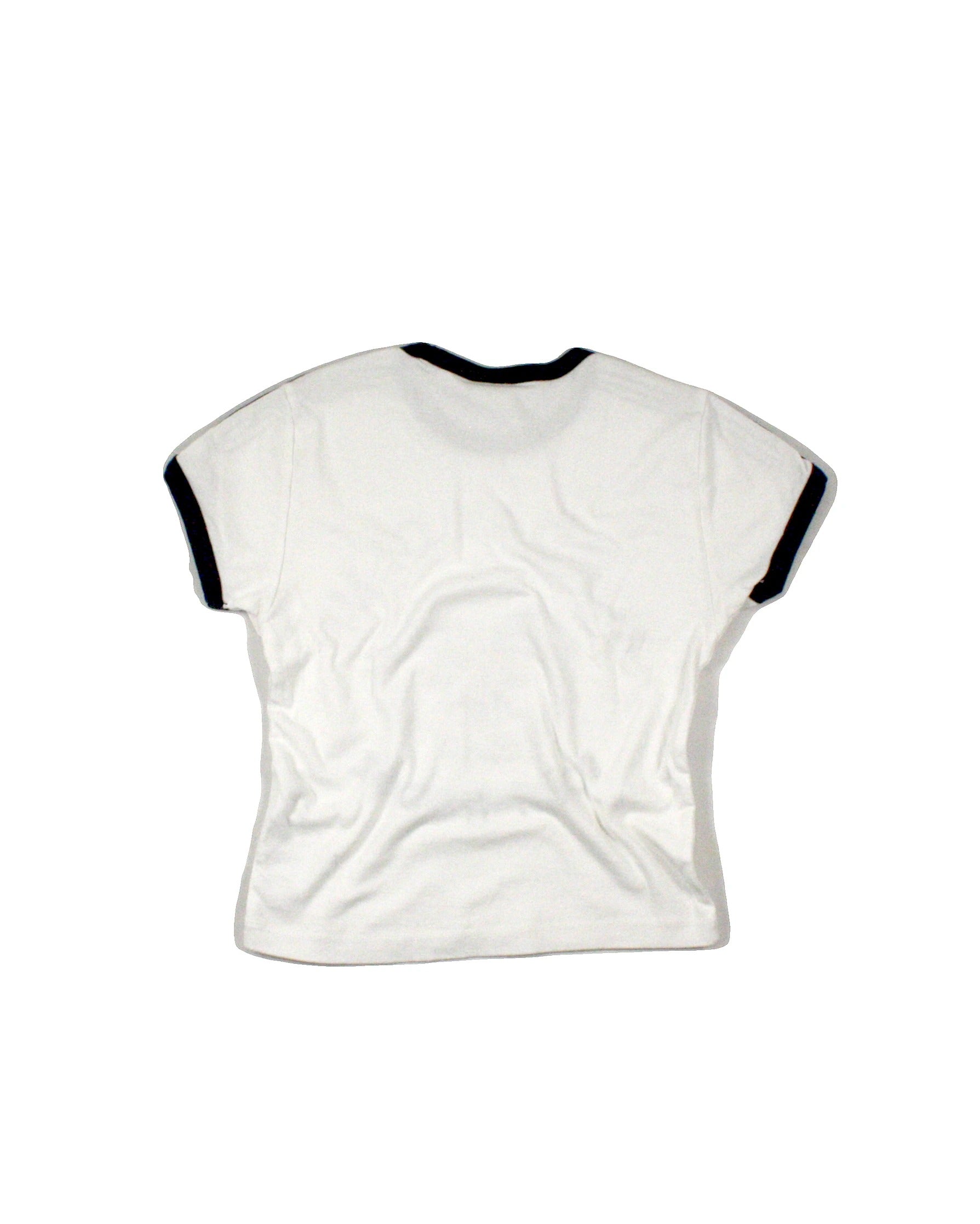 Urban Outfitters Women's White/Navy Sunday Club Graphic Crew Neckline Short Sleeve Top – Size M