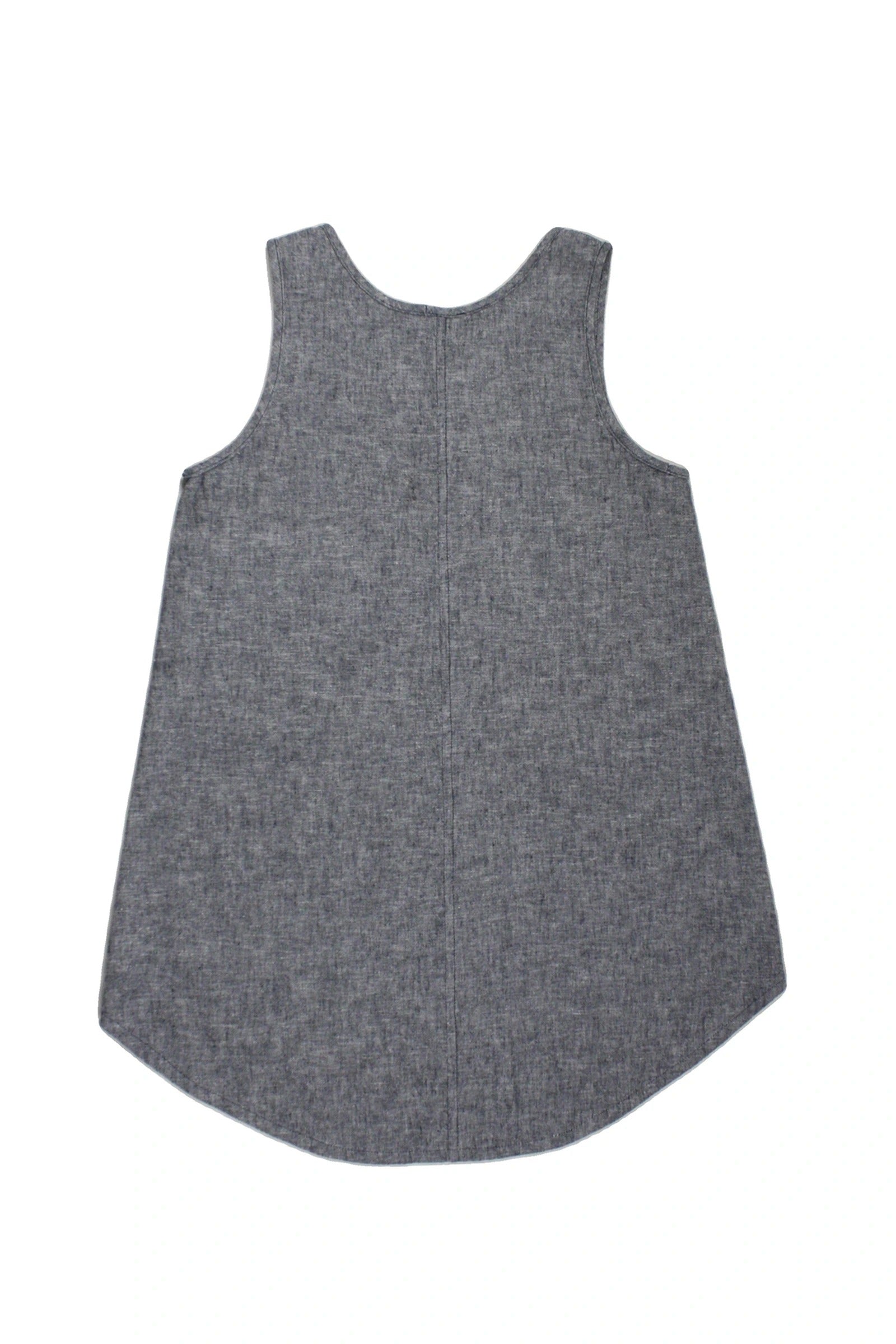 No Brand Women's Dark Blue Scoop Neckline Speckled Texture Woven Texture Sleeveless Top