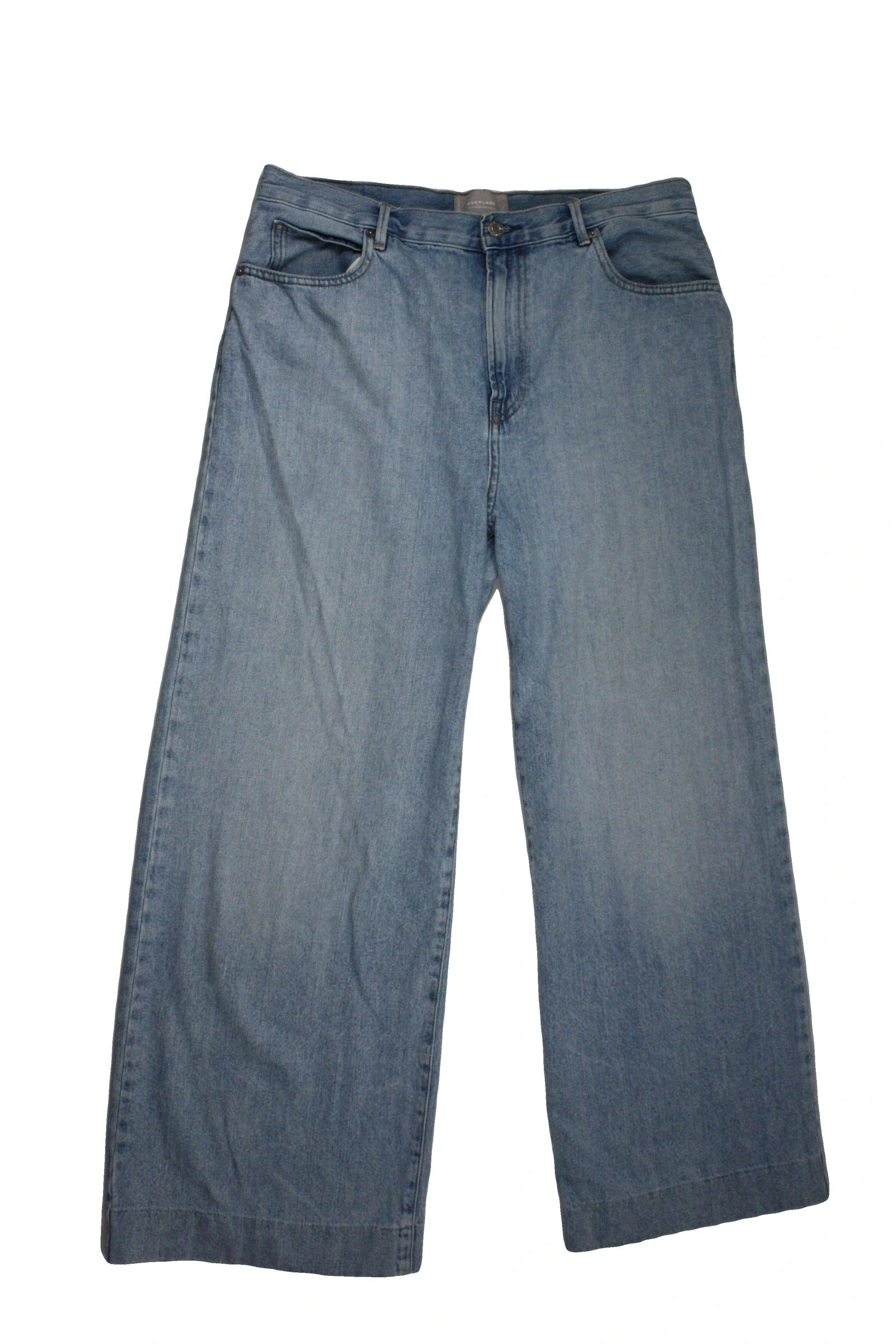 Everlane Women's Light Blue Five Pockets Mid Rise Wide Leg Jeans – Waist 31