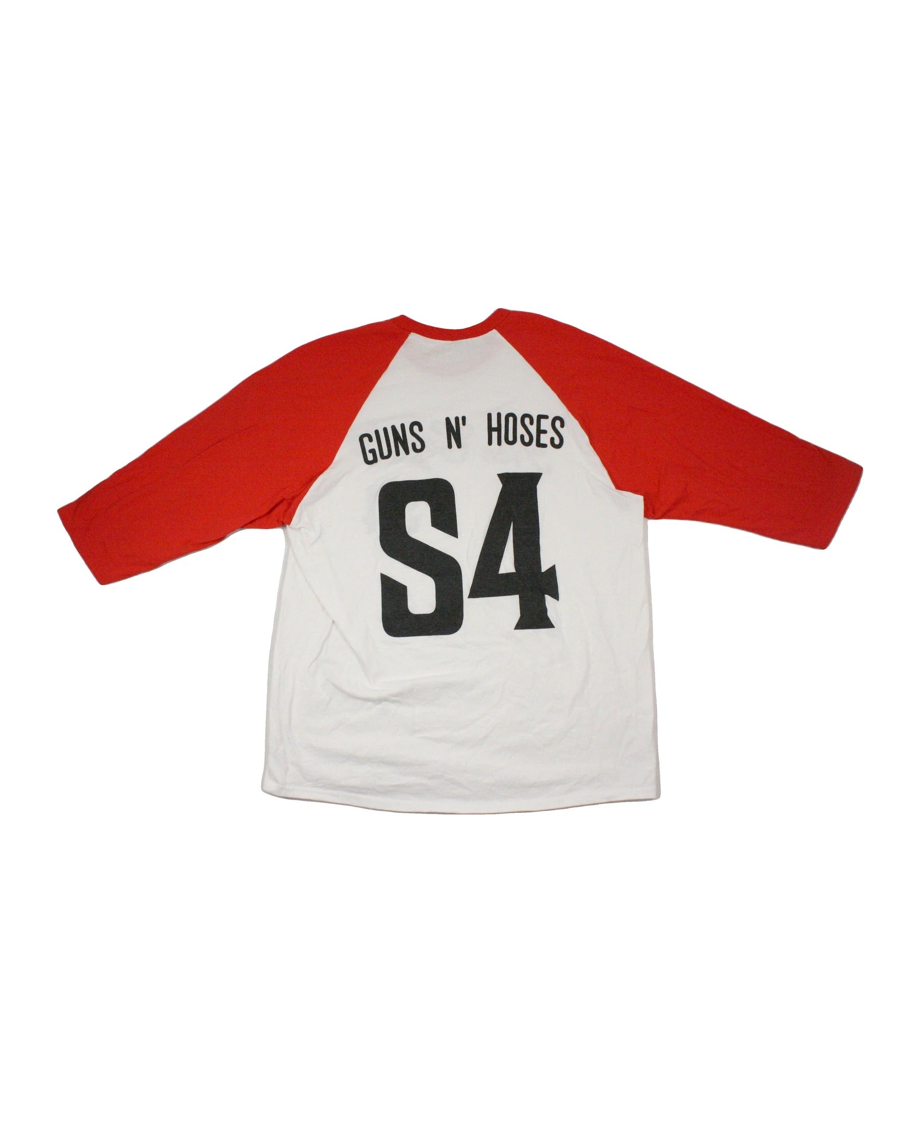 Gildan Men's White/Red/Black Firecountry Graphic Bk 3/4 Sleeve Top – Size L