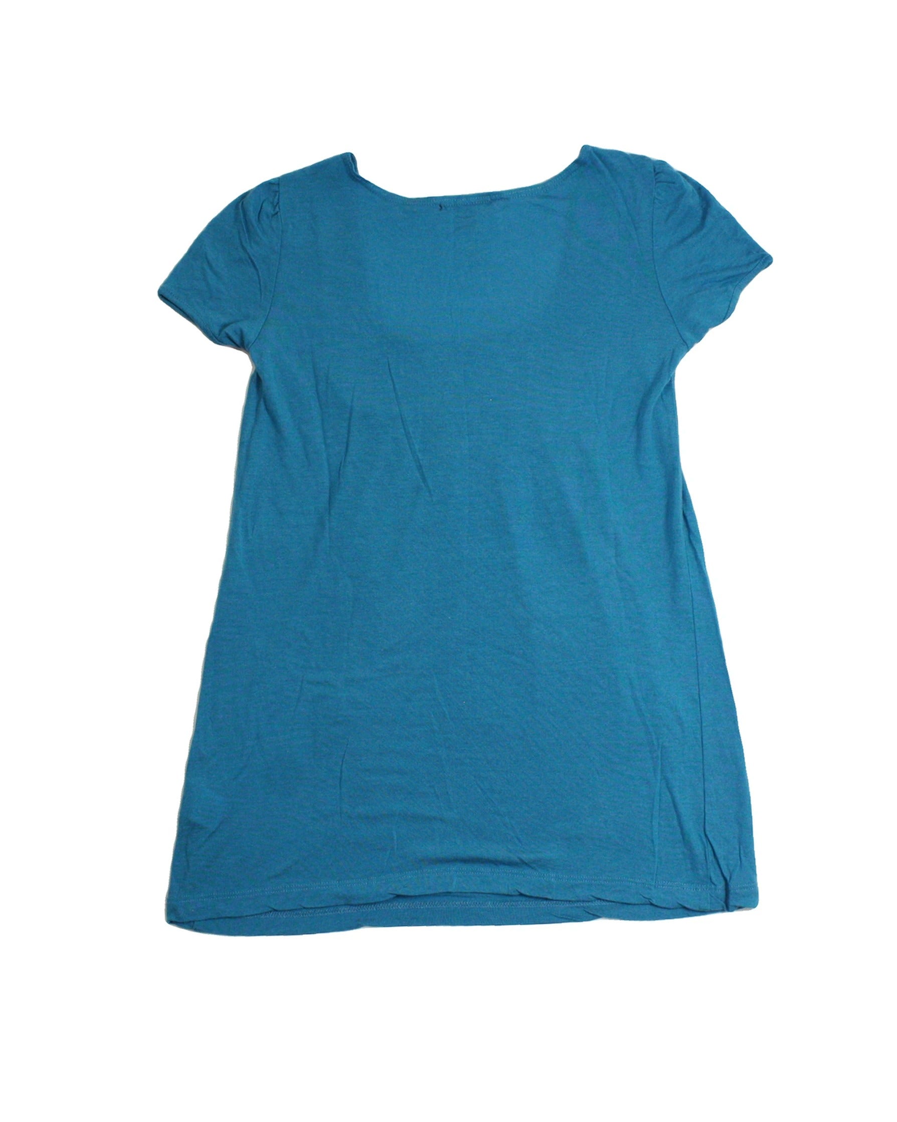Jacob Women's Blue Scoop Neckline Neckline Panel Gthrs Panel Short Sleeve Top – Size XS