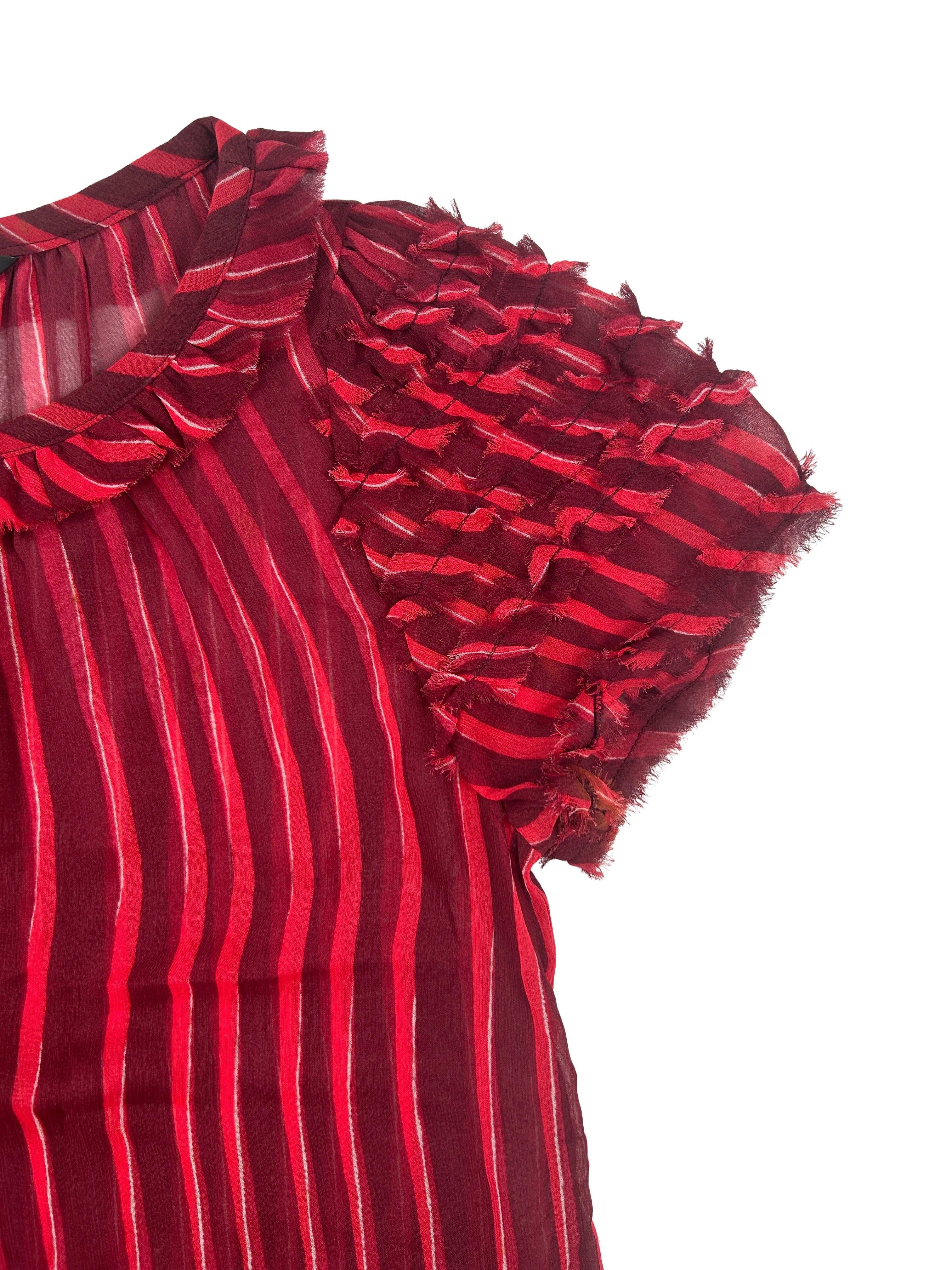 Marc Jacobs Size 4 Sheer Striped Silk Top