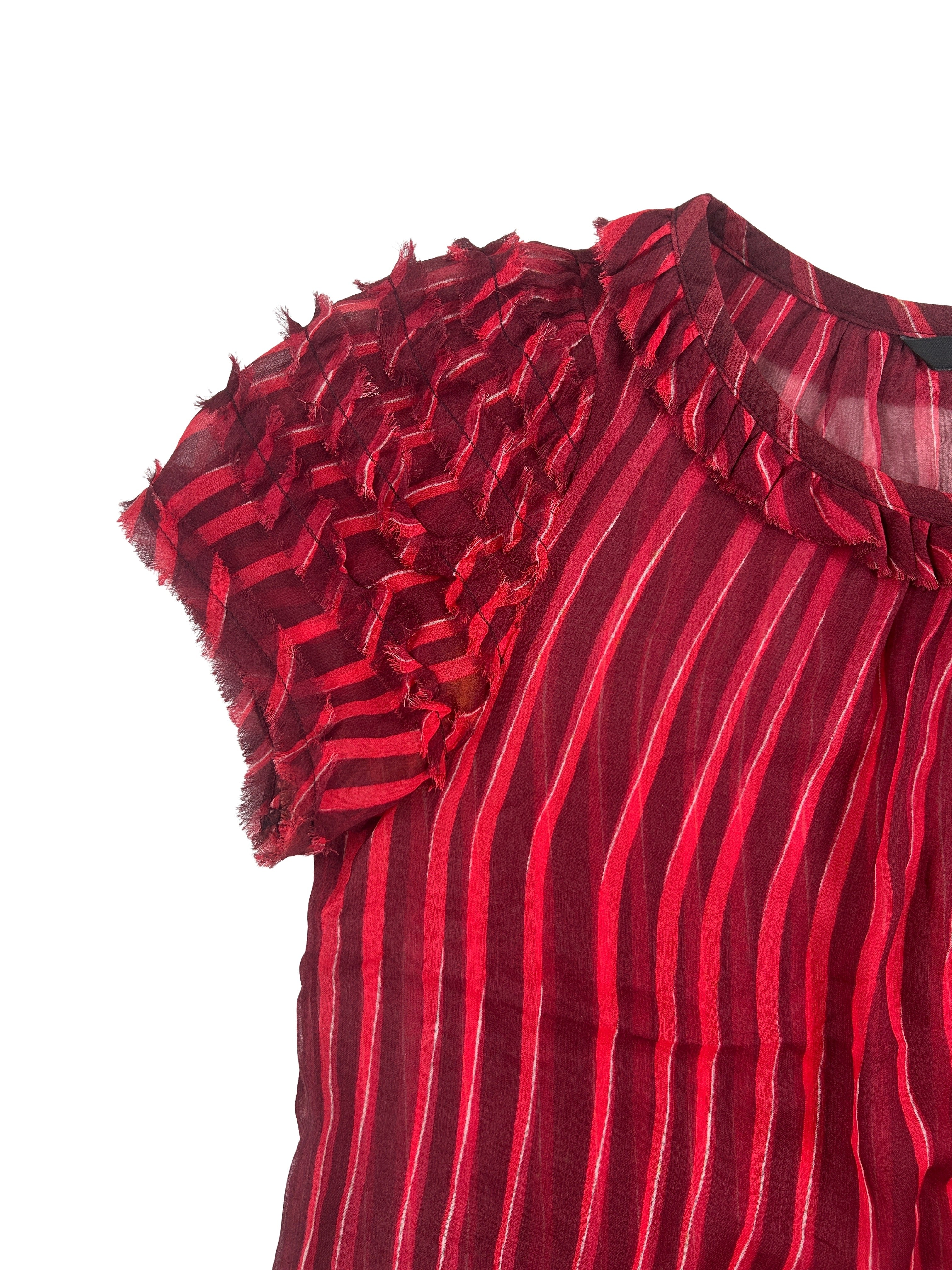 Marc Jacobs Size 4 Sheer Striped Silk Top