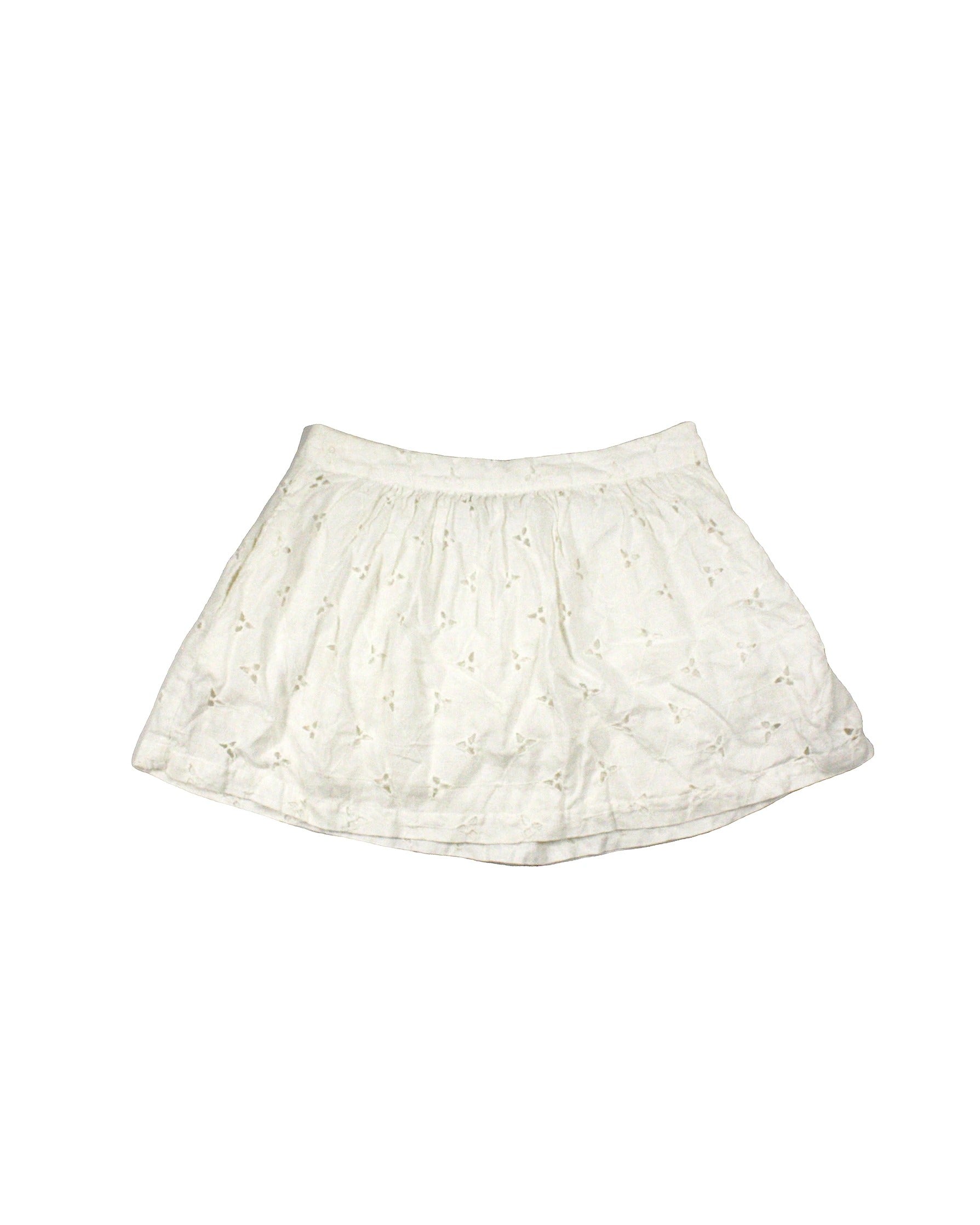 Gap Women's White Linen Eyelet Detail Two Pockets Mini Length Skirt – AS IS, Waist 28
