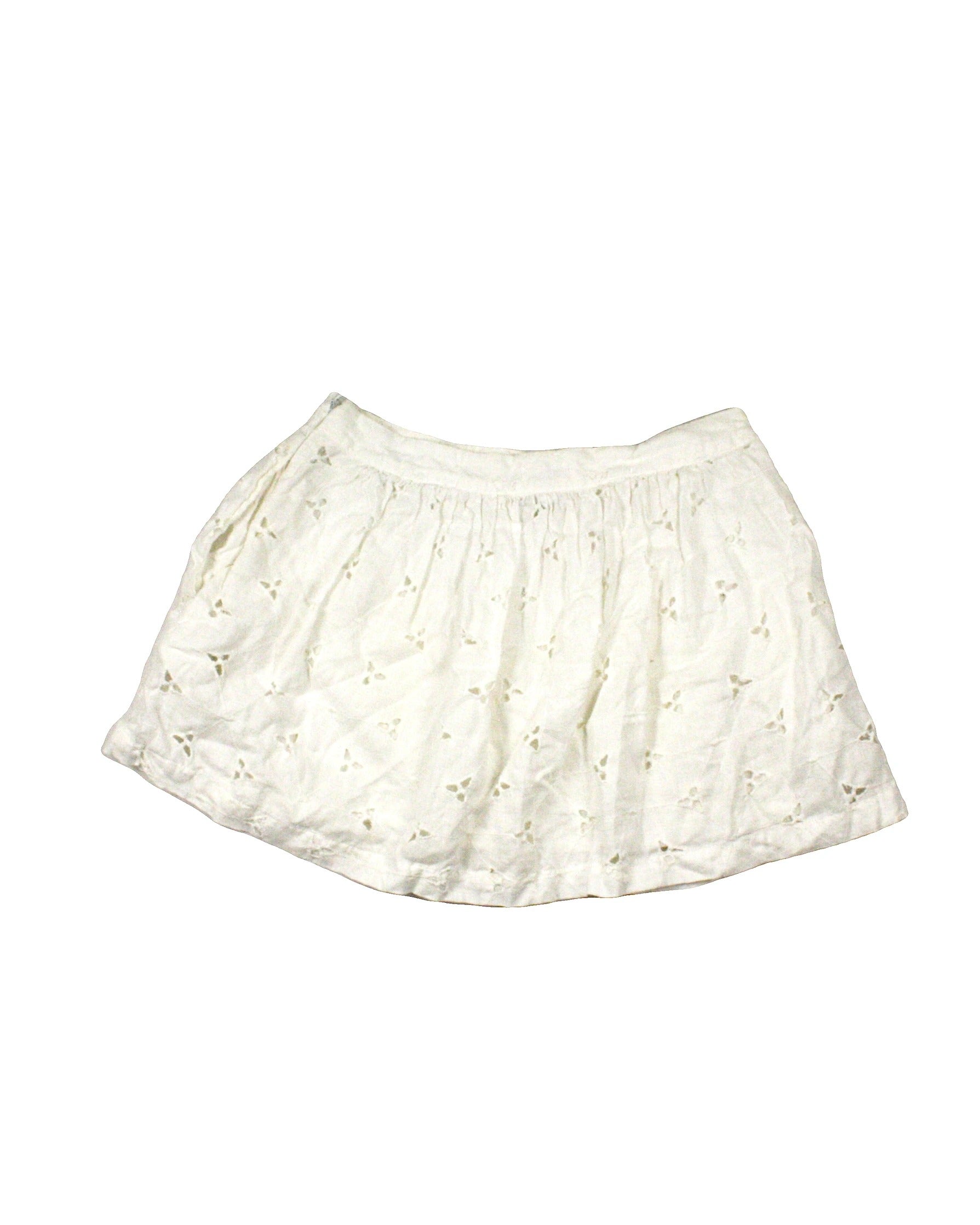 Gap Women's White Linen Eyelet Detail Two Pockets Mini Length Skirt – AS IS, Waist 28