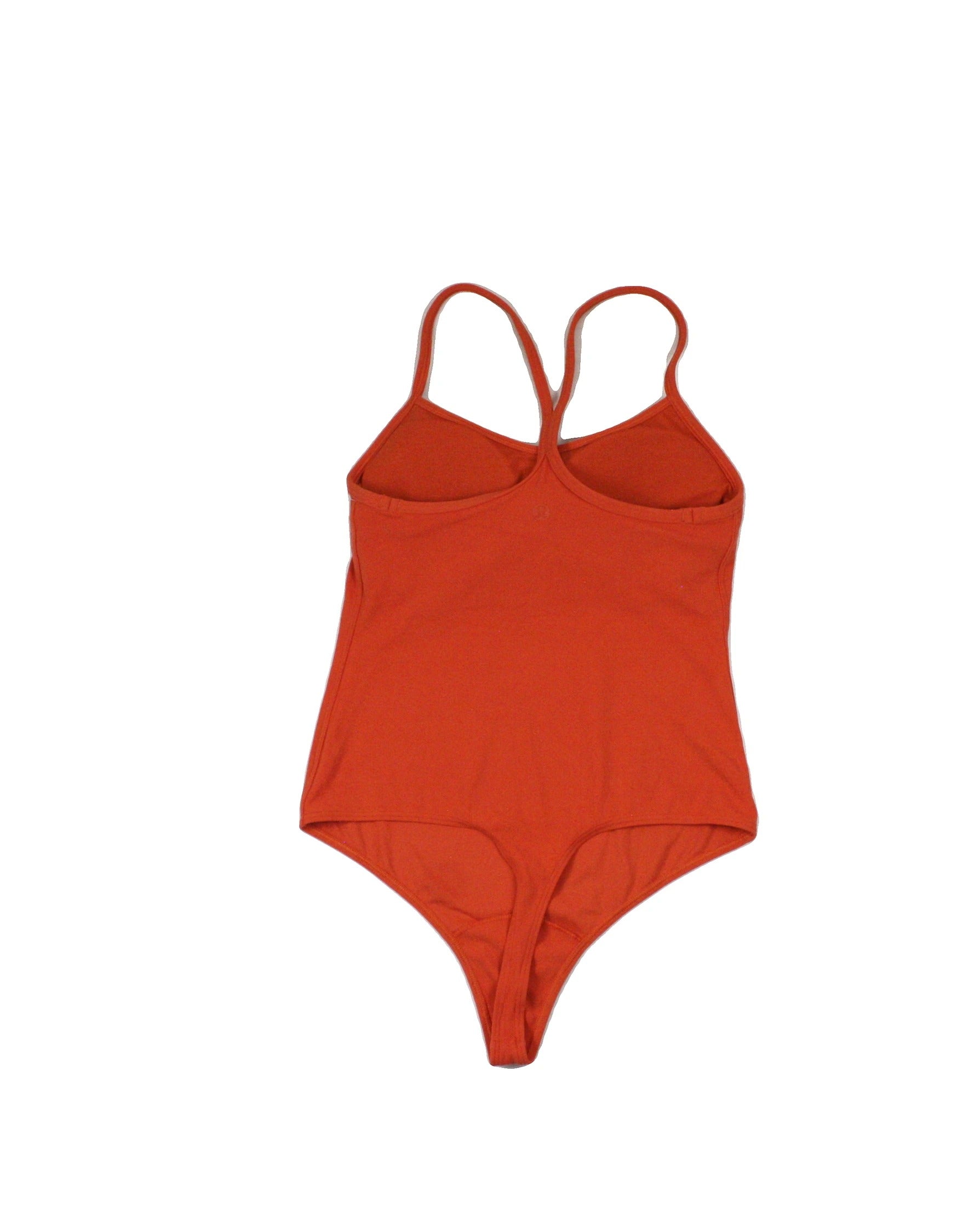 Lululemon Women's Orange Scoop Neckline Racerback Thong Bottom Bodysuit