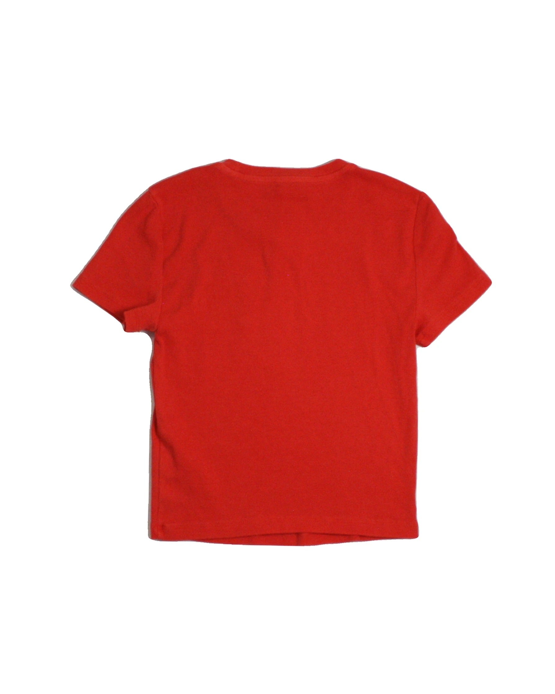 Aritzia Women's Red Rib Knit Cropped Fit Round Neckline Short Sleeve Top – New, Size XS