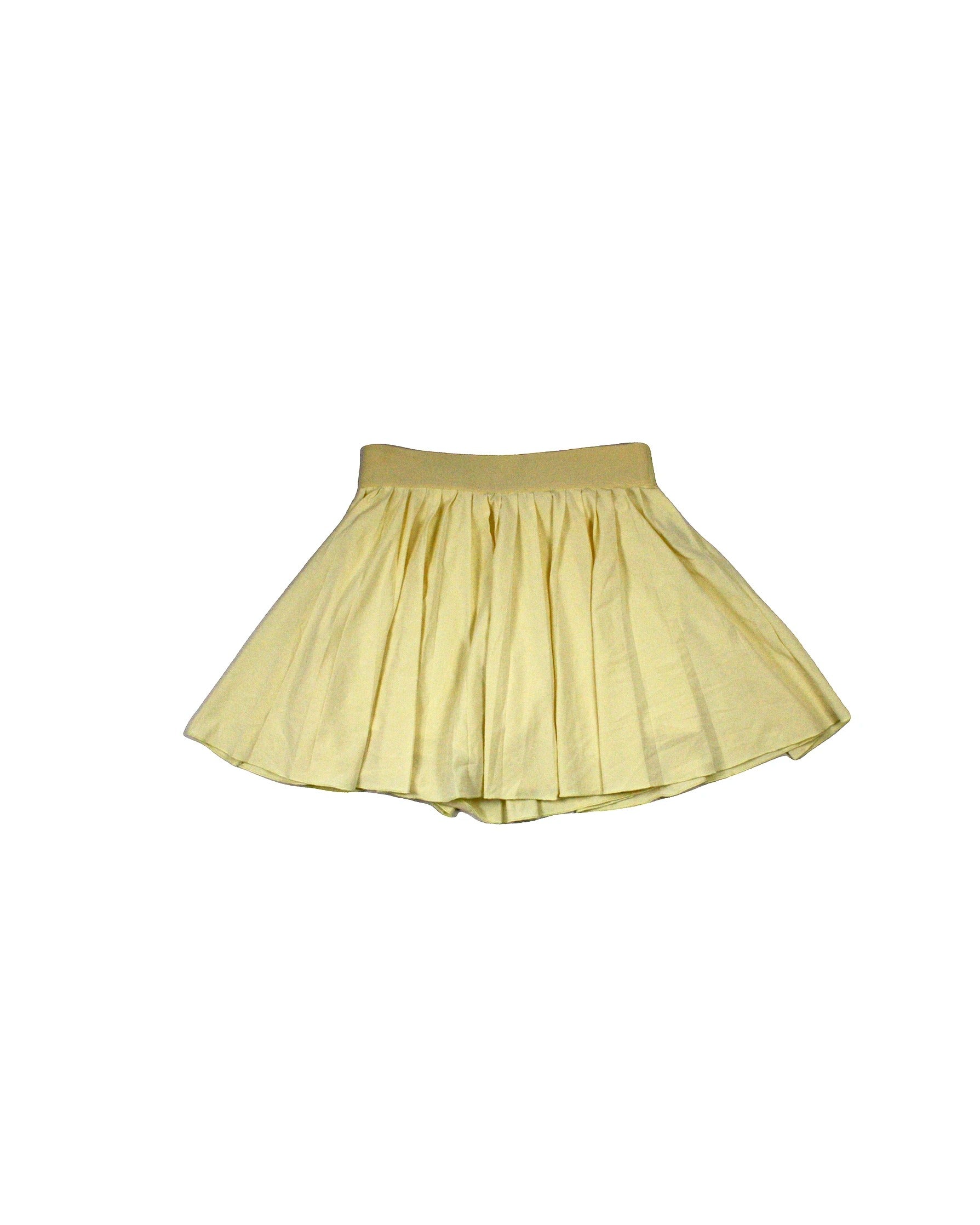 TNA Women's Light Yellow Pleats Mini Length Built-In Shorts Skirt – Waist 26