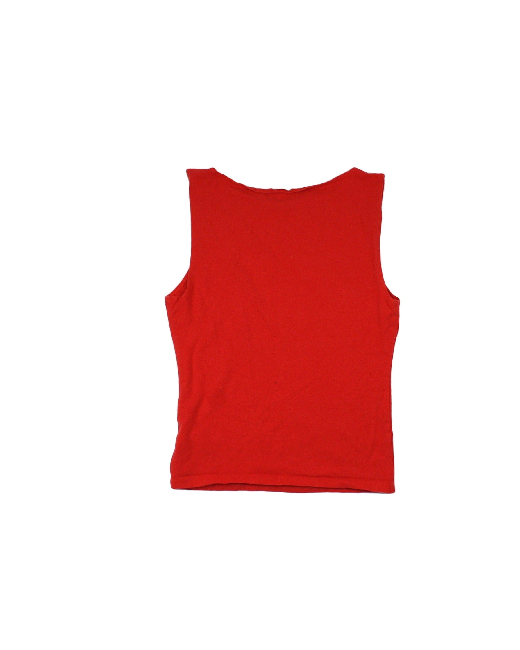 Sunday Best Women's Red Boat Neckline Sleeveless Top – Size S