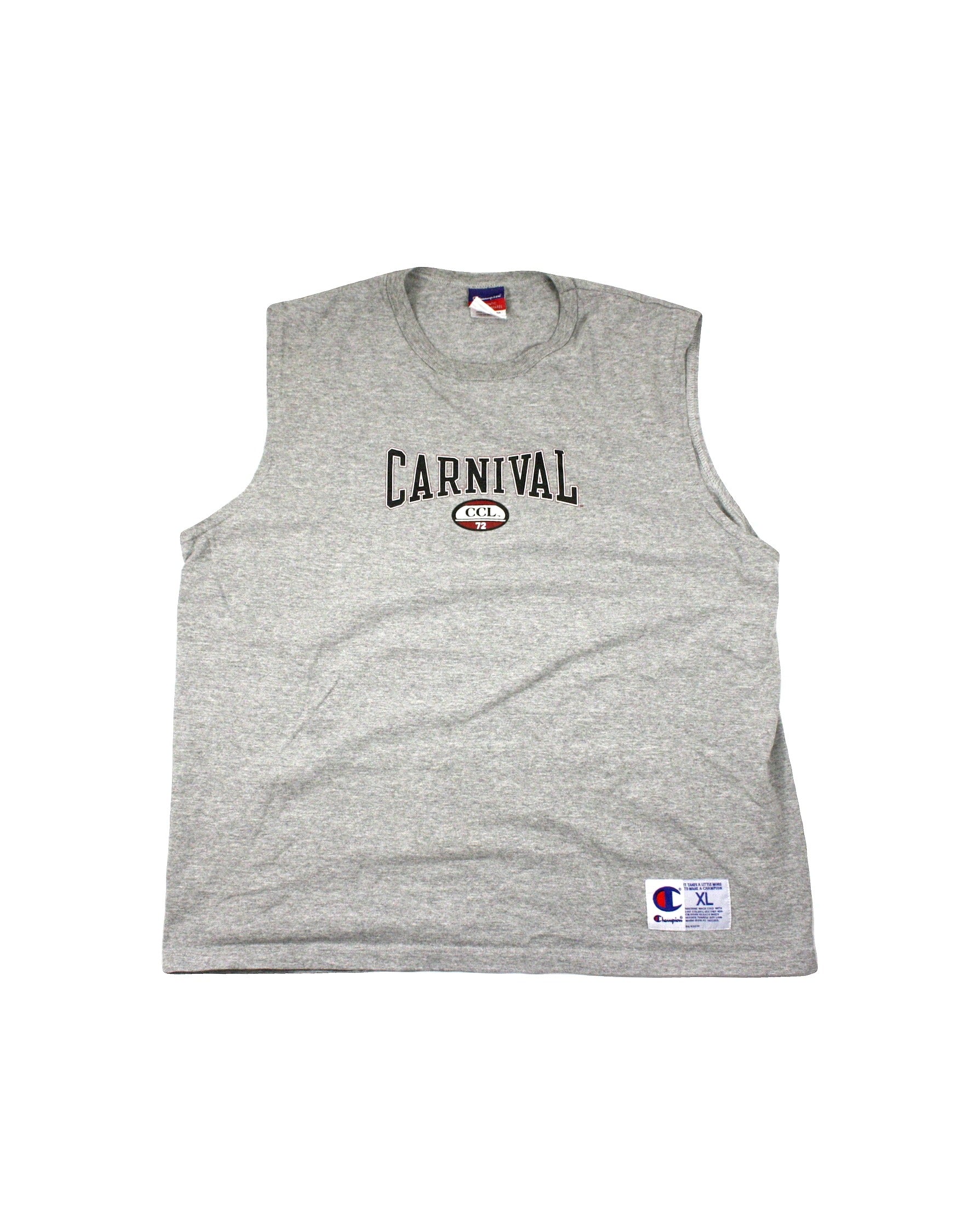 Champion Men's Gray/Black/Red Carnival Heathered Texture Crew Neckline Tank – Size XL