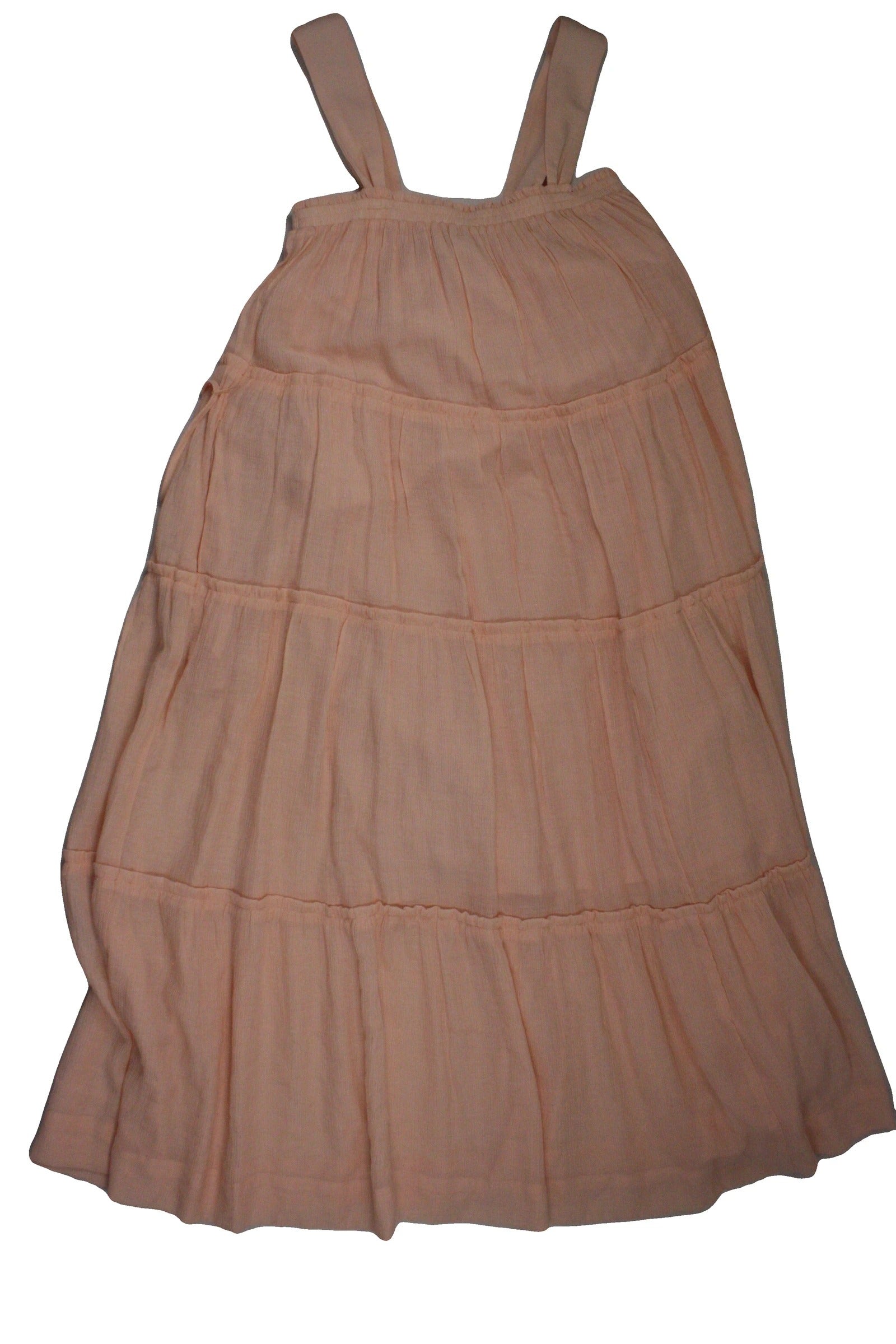 MinkPink Women's Light Pink Square Neckline Midi Length Crinkle Texture Gathered Detail Sleeveless Dress – Size XS