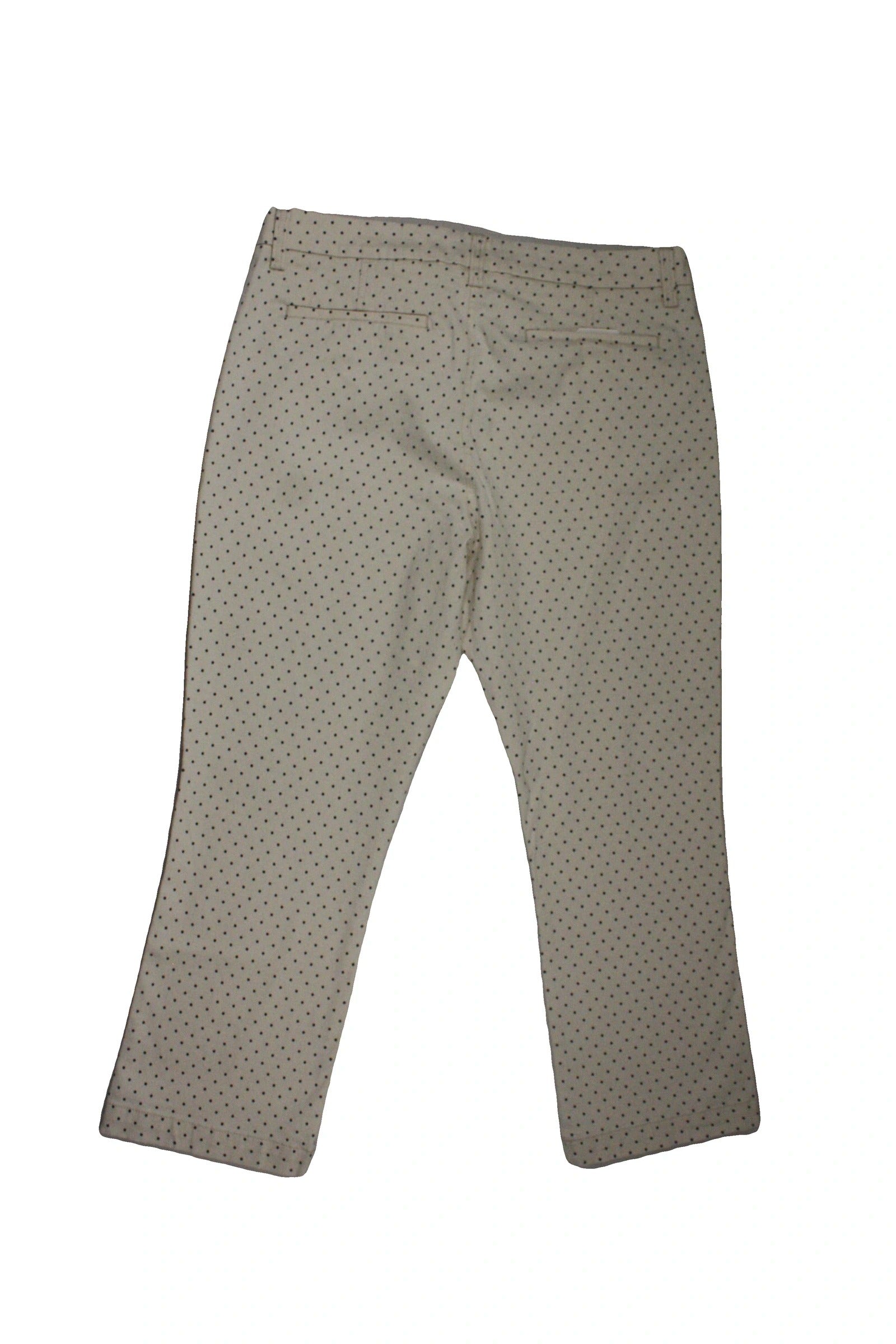 J.Crew Women's Cream/Navy Cotton Polka Dot Pattern Mid Rise Straight Leg Pants – Waist 32