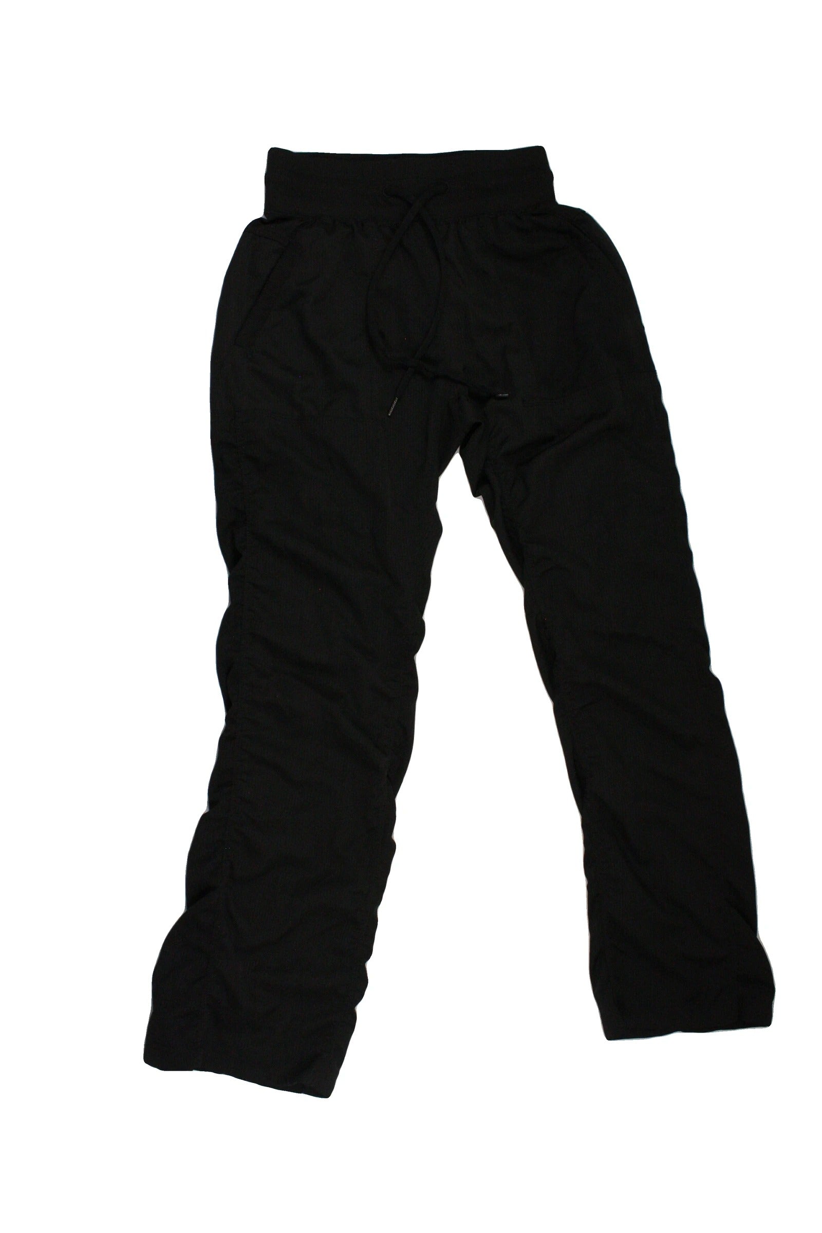 Lululemon Women's Black Two Pockets Side Gathers Drawstring Waist Pants – Waist 24