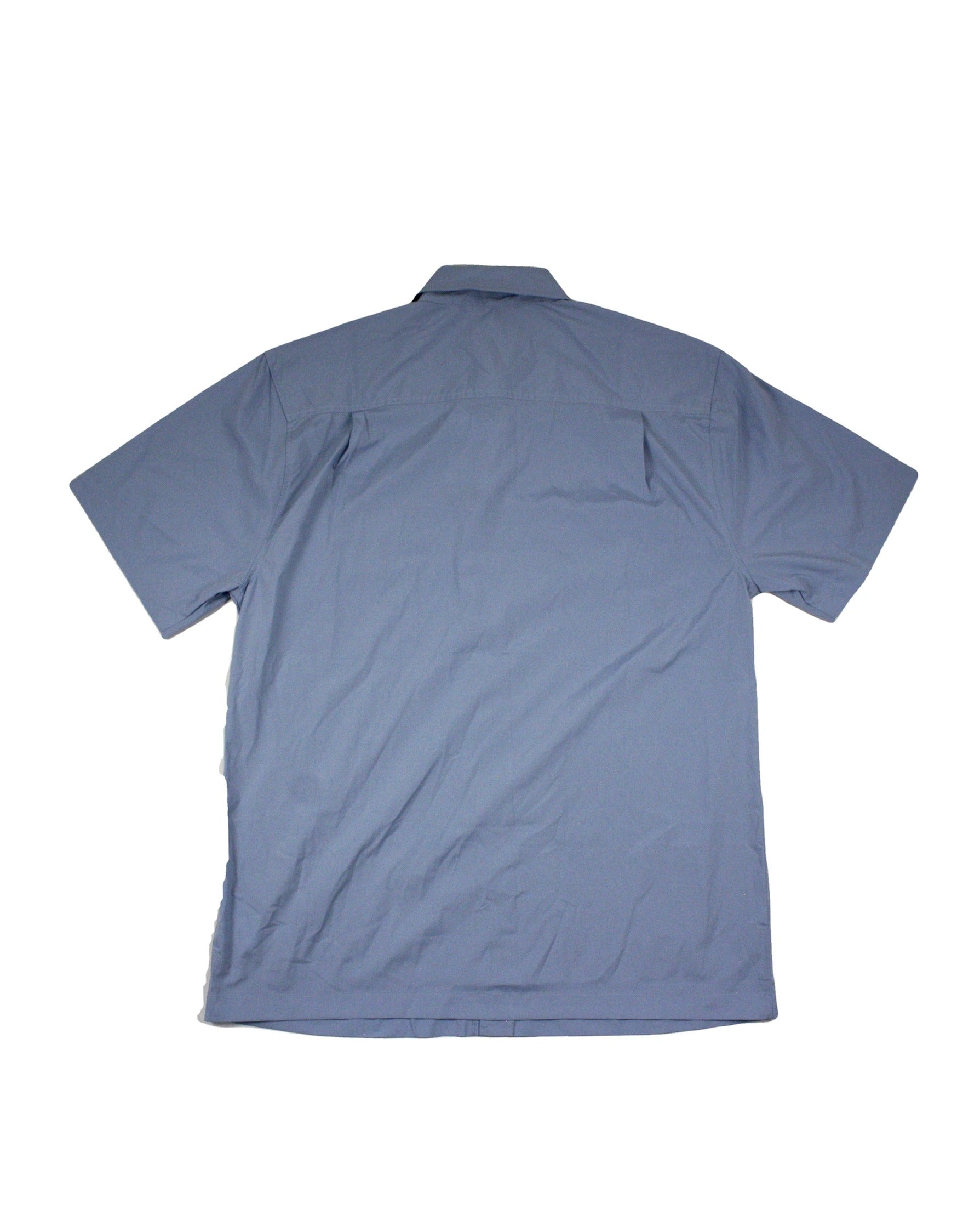 Tilley Men's Blue Tortoiseshell Buttons Two Pockets Back Yoke Short Sleeve Shirt – New, Size M