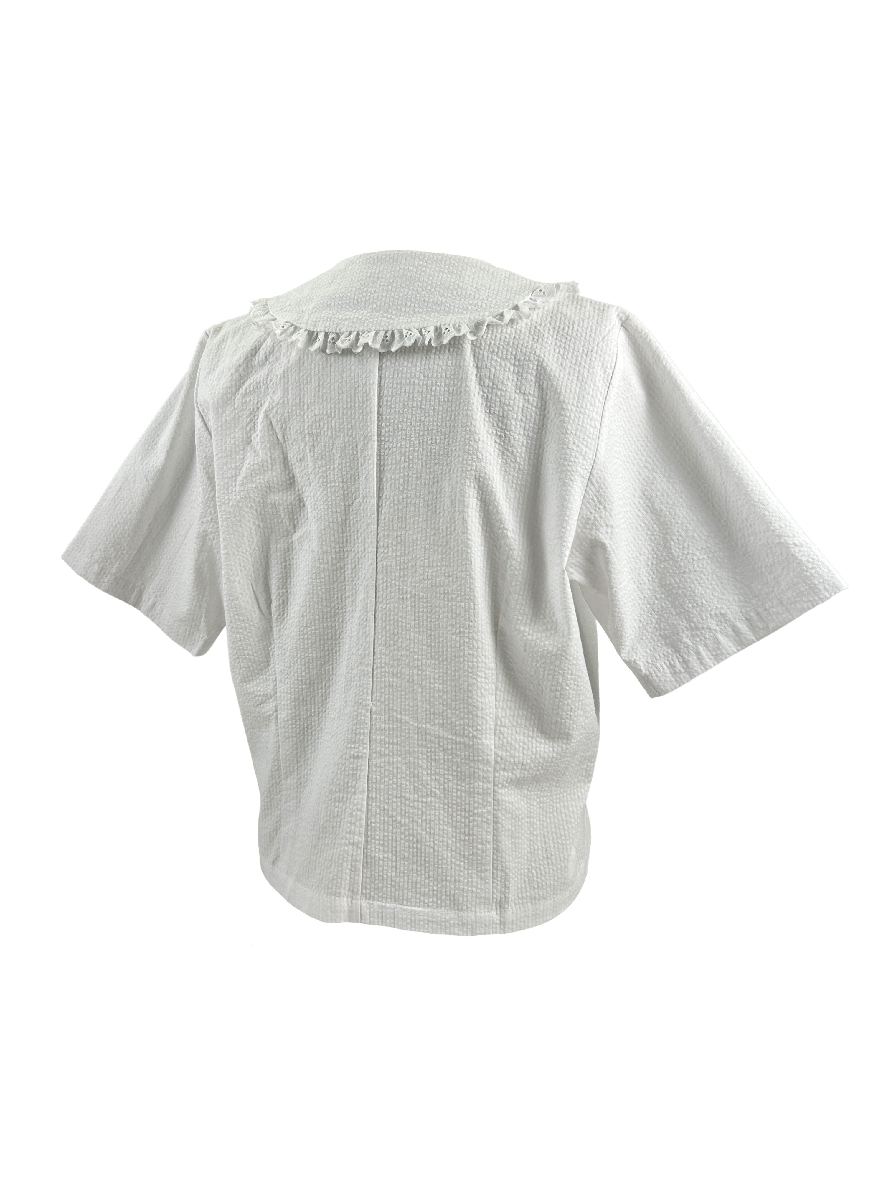 A Bronze Age Size XS Collared Seersucker Top