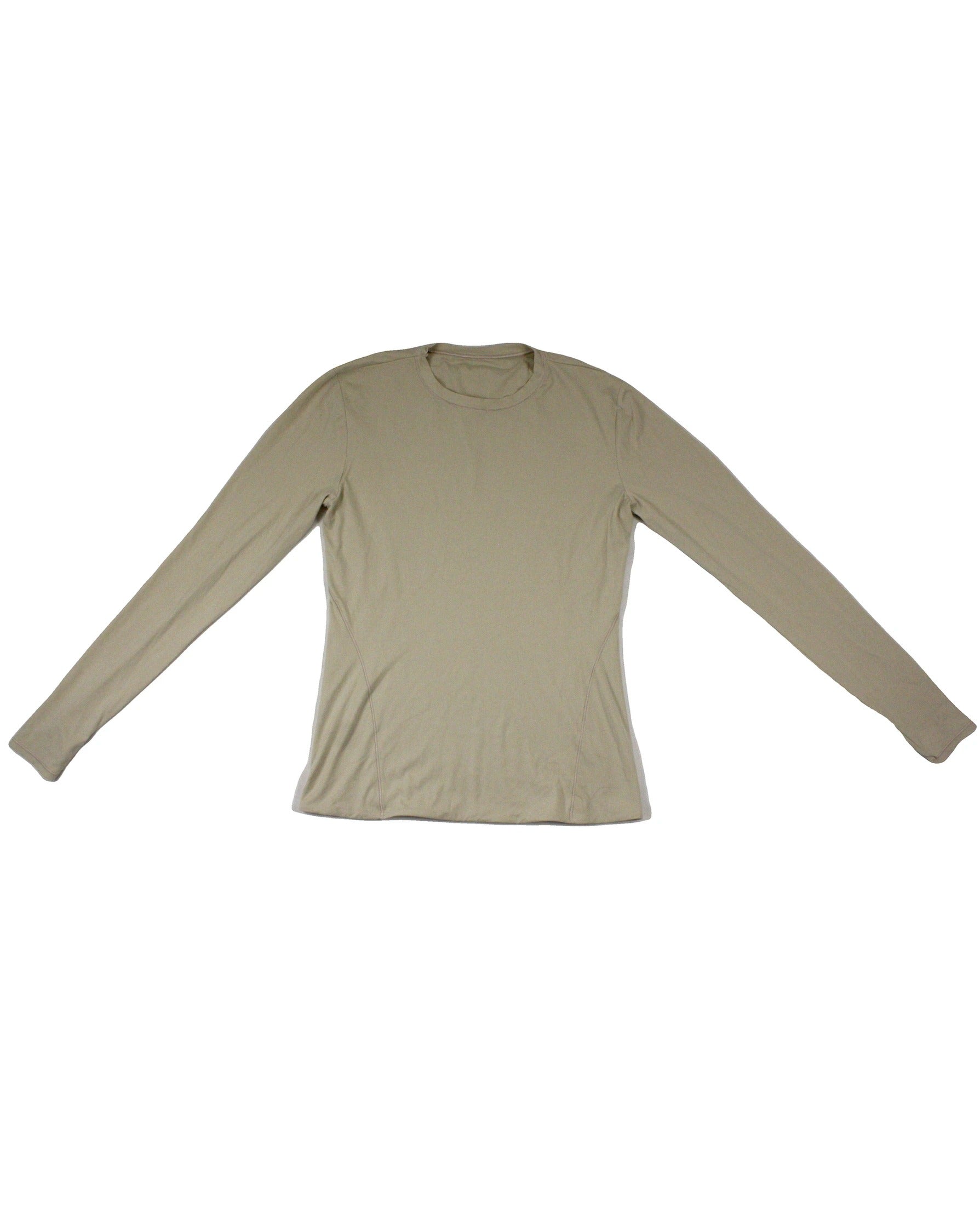 Lululemon Women's Beige Ultra-Soft Long Sleeve Top with Round Neck – Size L