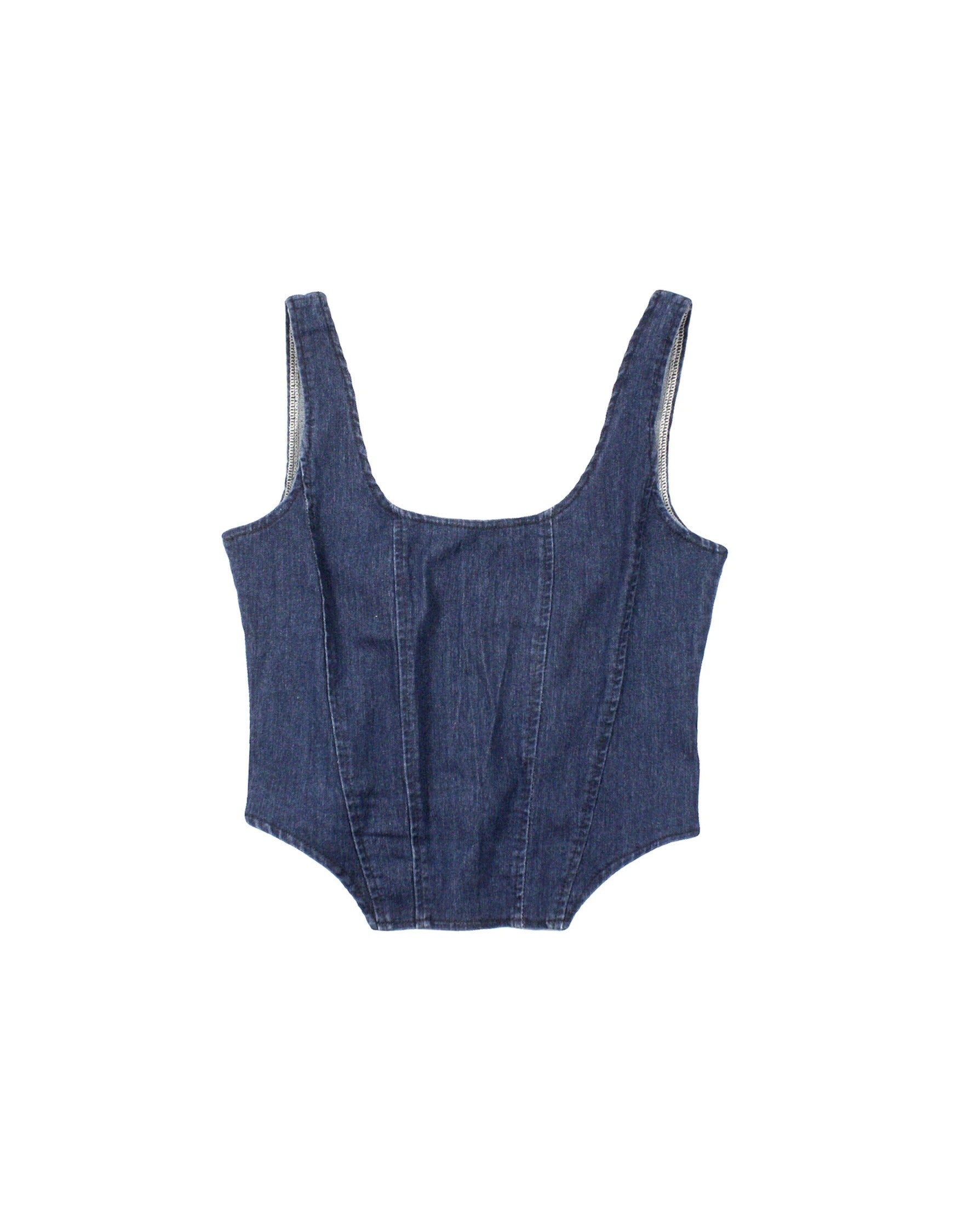No Brand Women's Blue Sleeveless Top with Round Neck and Side Cutouts