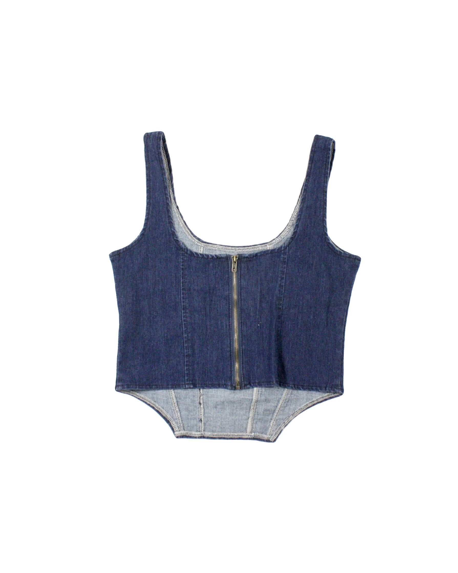 No Brand Women's Blue Sleeveless Top with Round Neck and Side Cutouts