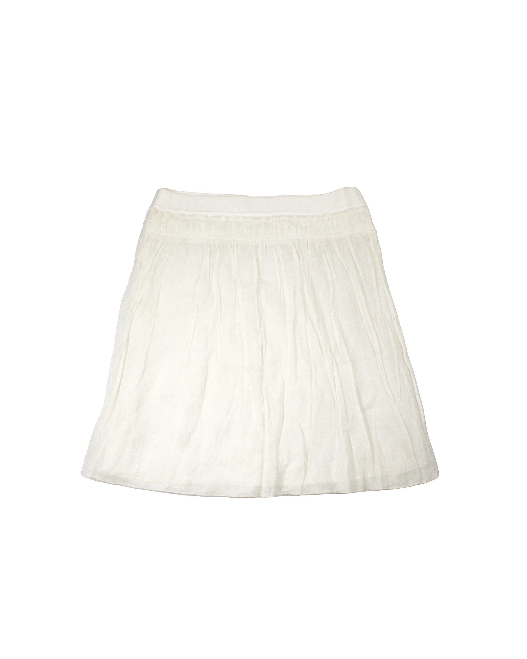 Vanessa Bruno Designer Women's Cream Midi Skirt with Gathered Waist and Side Zip – Waist 32