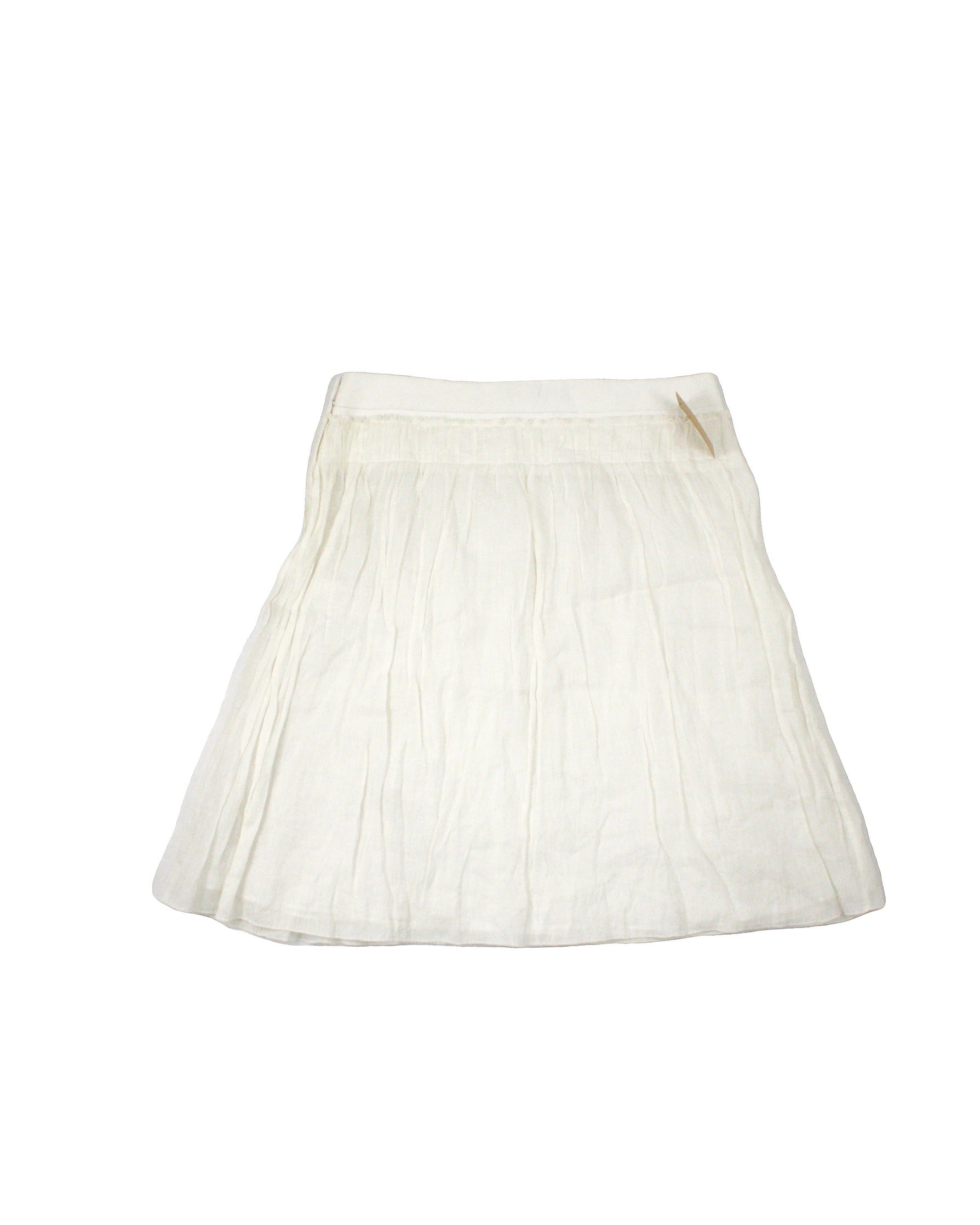 Vanessa Bruno Designer Women's Cream Midi Skirt with Gathered Waist and Side Zip – Waist 32