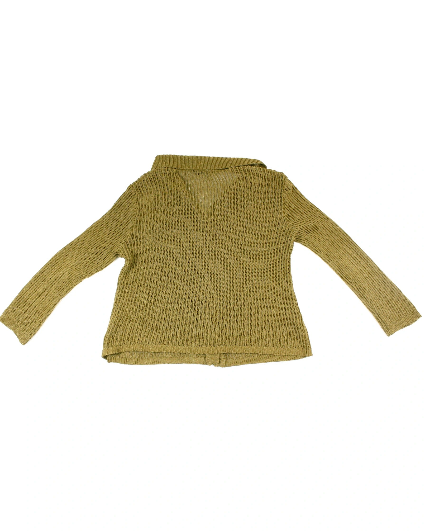 Zara Women's Olive Loose-Knit Long Sleeve Cardigan – Size S