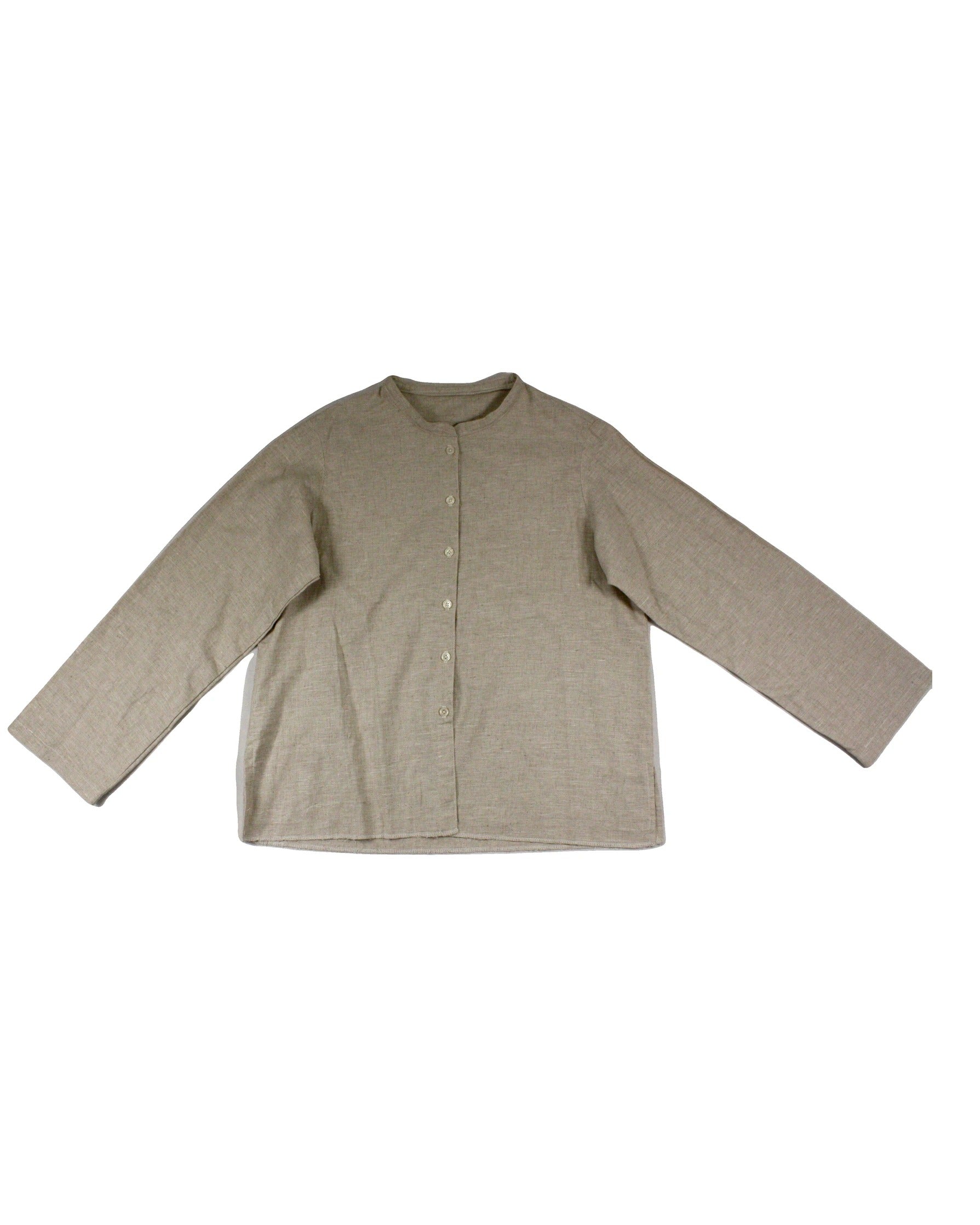 Women's Tan Long Sleeve High Neck Shirt