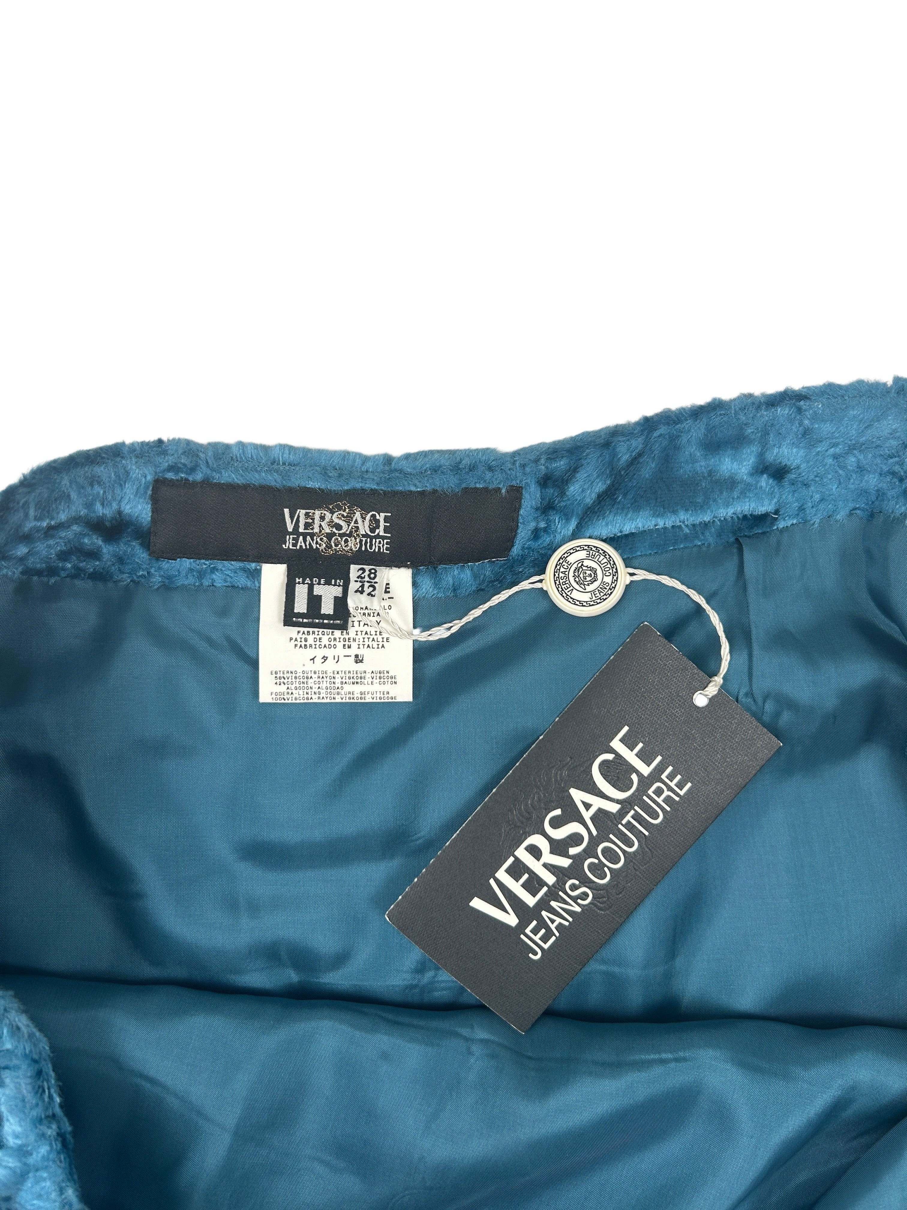 Versace Jeans Couture Size 28" Deadstock Faux Fur Mini Skirt