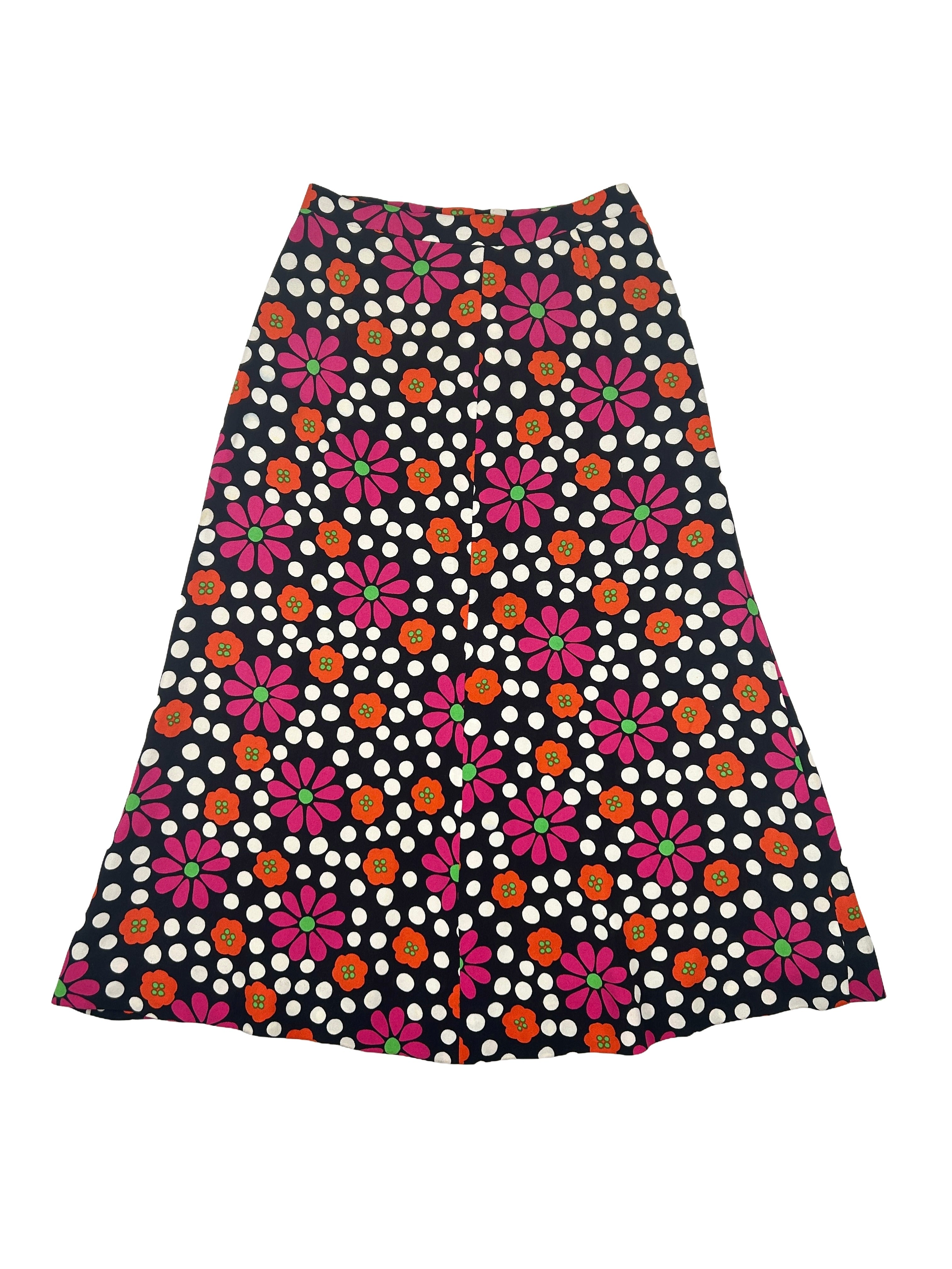 Saint Laurent Rive Gauche Size 26" Vintage Floral Midi Skirt