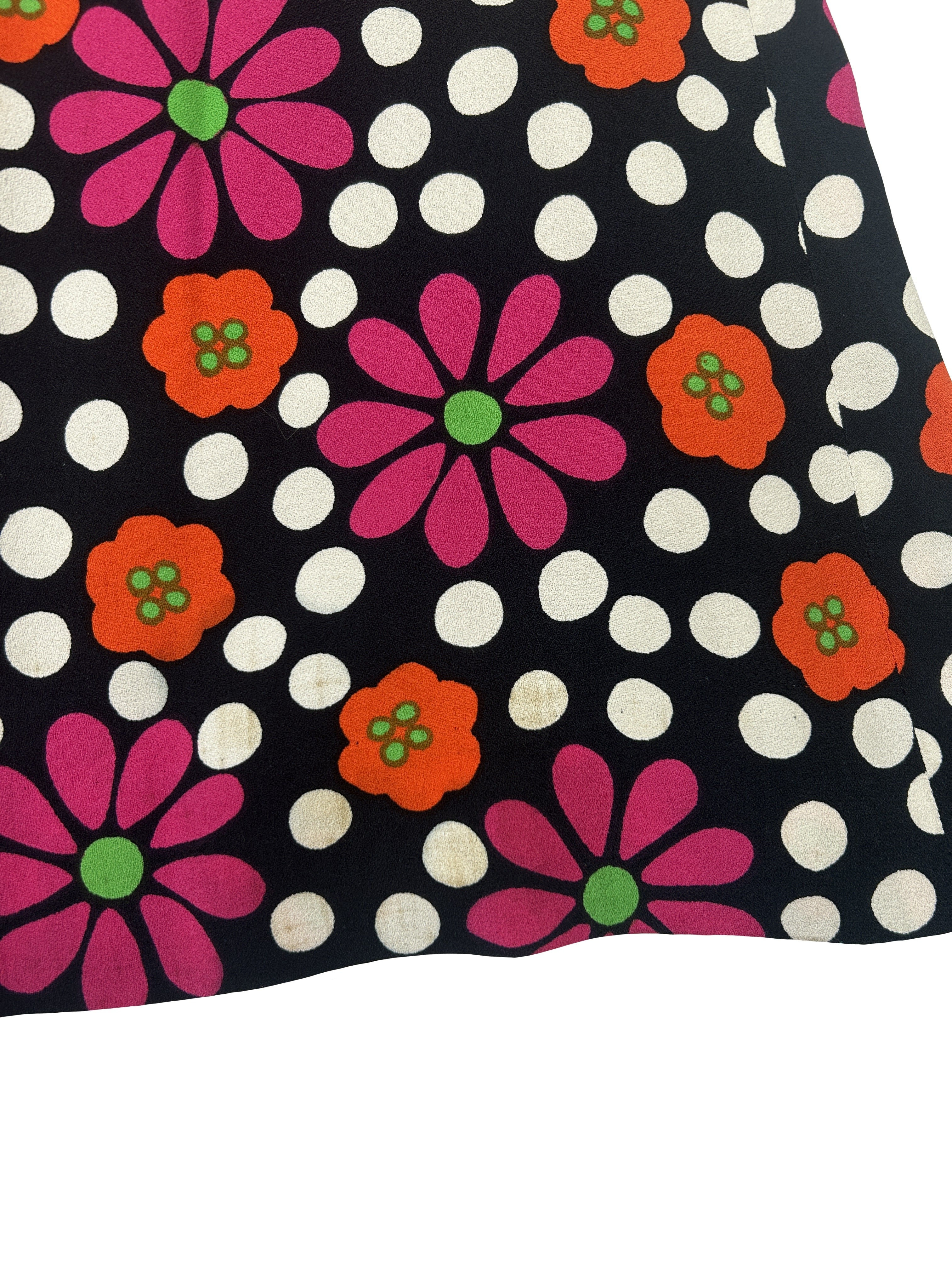 Saint Laurent Rive Gauche Size 26" Vintage Floral Midi Skirt