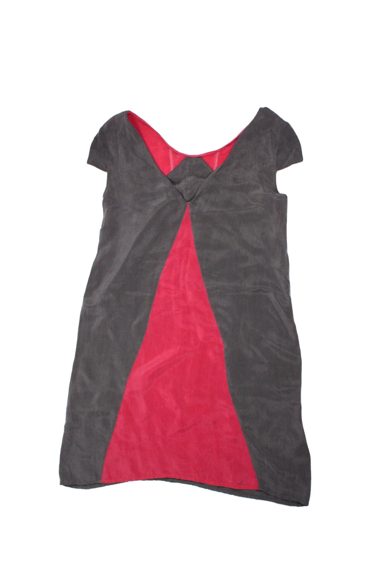 Sisley Women's Multicolor Short Sleeve Midi Dress with V-Neck