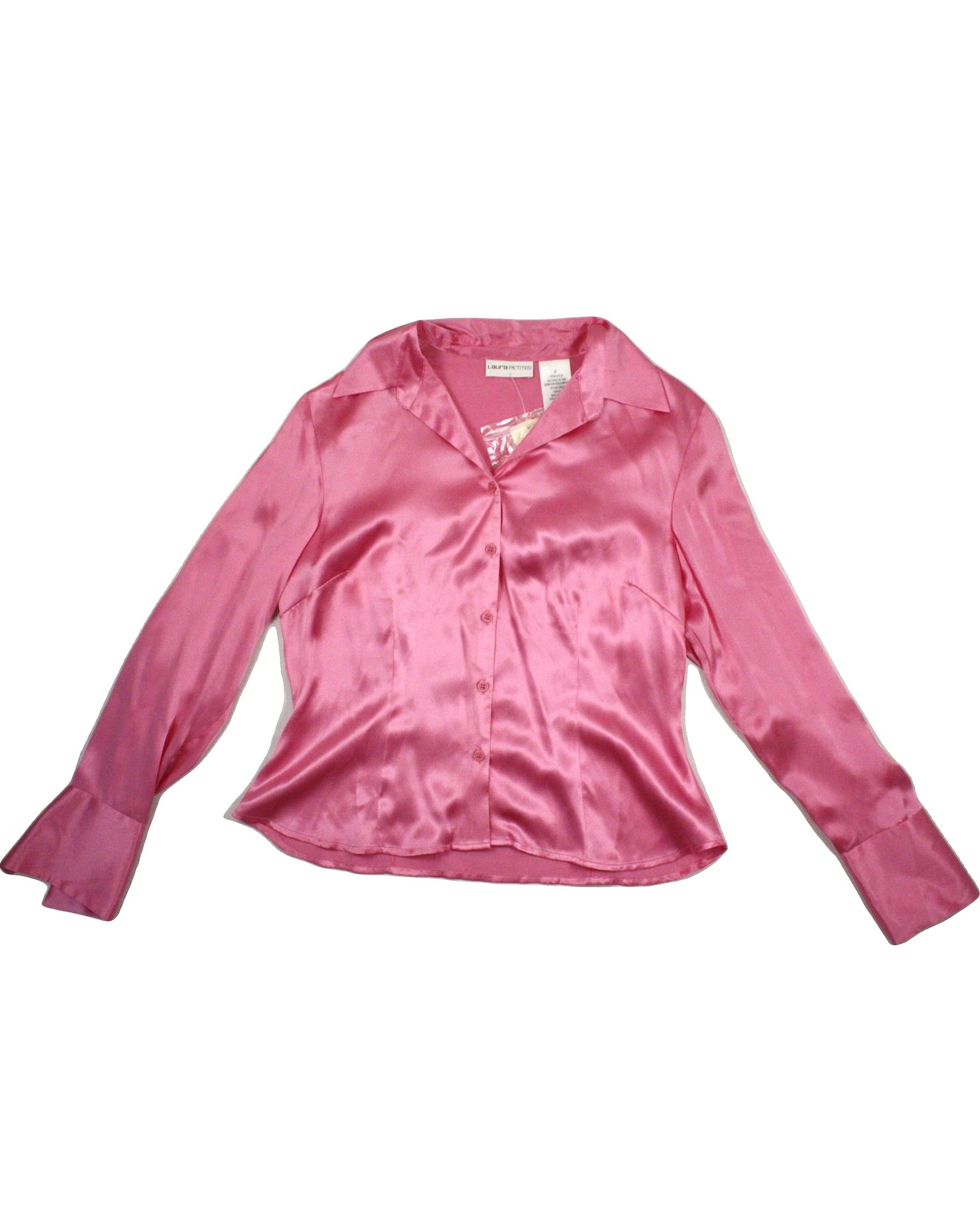 Laura Petites Women's Pink Long Sleeve Silk Shirt – Size 6