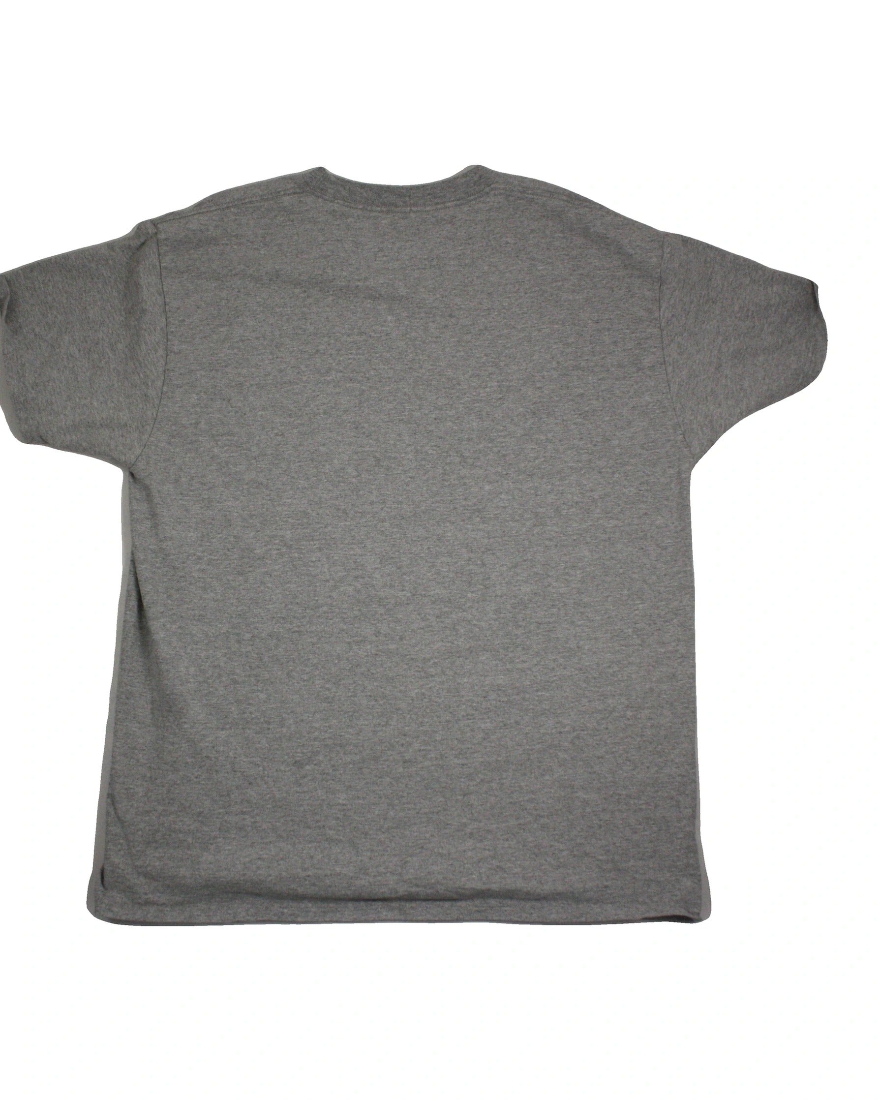 Obey Men's Grey/Orange/Black Short Sleeve Dog Logo Graphic Top
