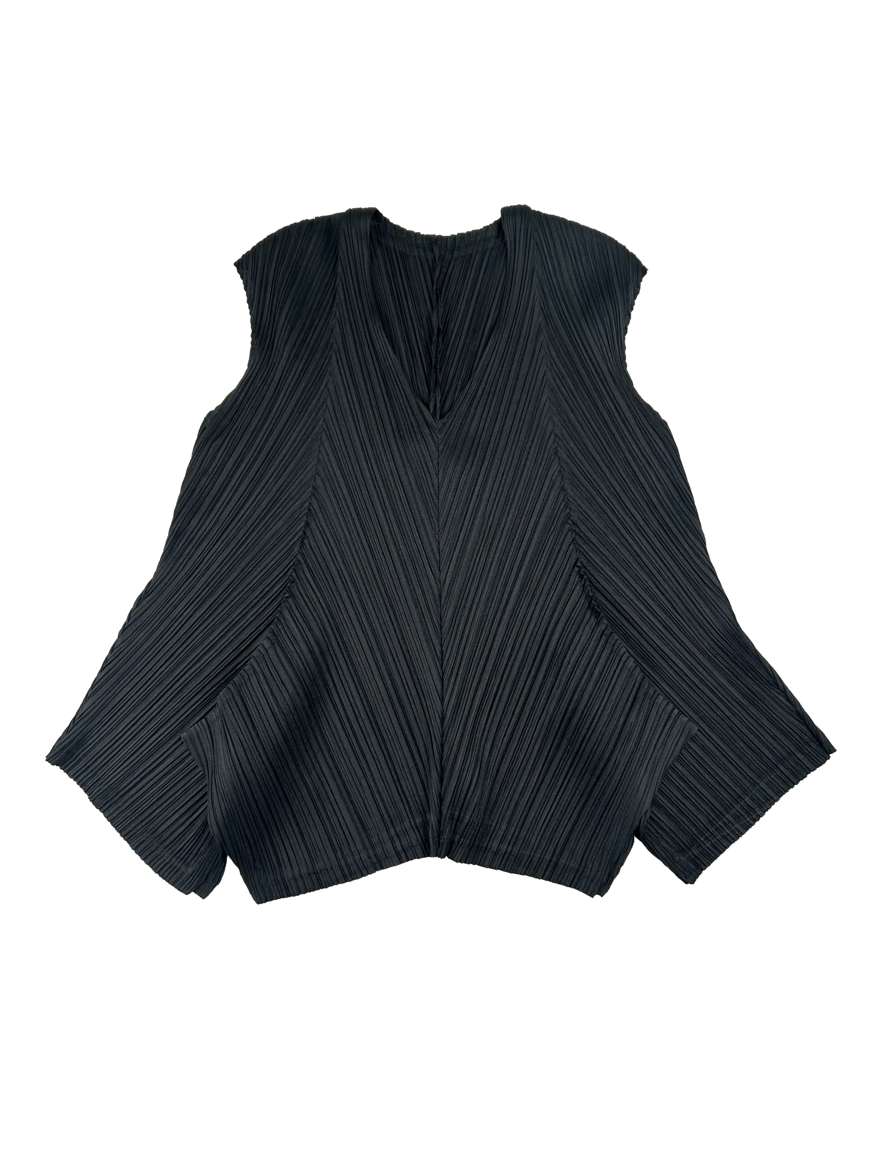 Pleats Please Issey Miyake V-Neck Plisse Top