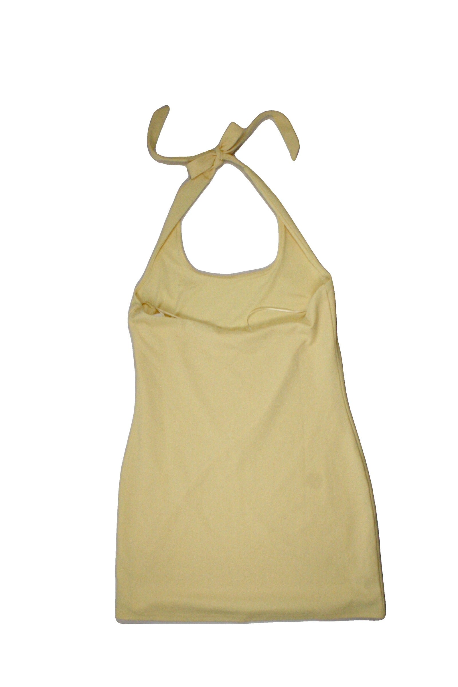 Oak + Fort Women's Yellow Sleeveless Halter Mini Dress – Size M