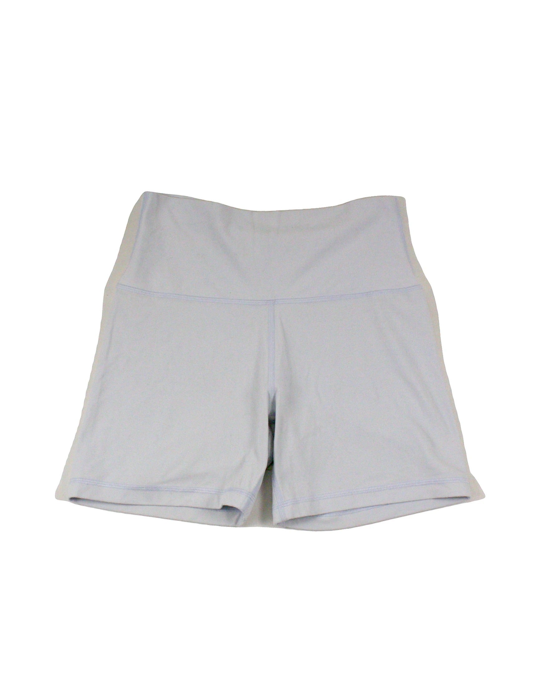 Lululemon Women's Light Blue Biker Shorts with Back Logo – Size W24