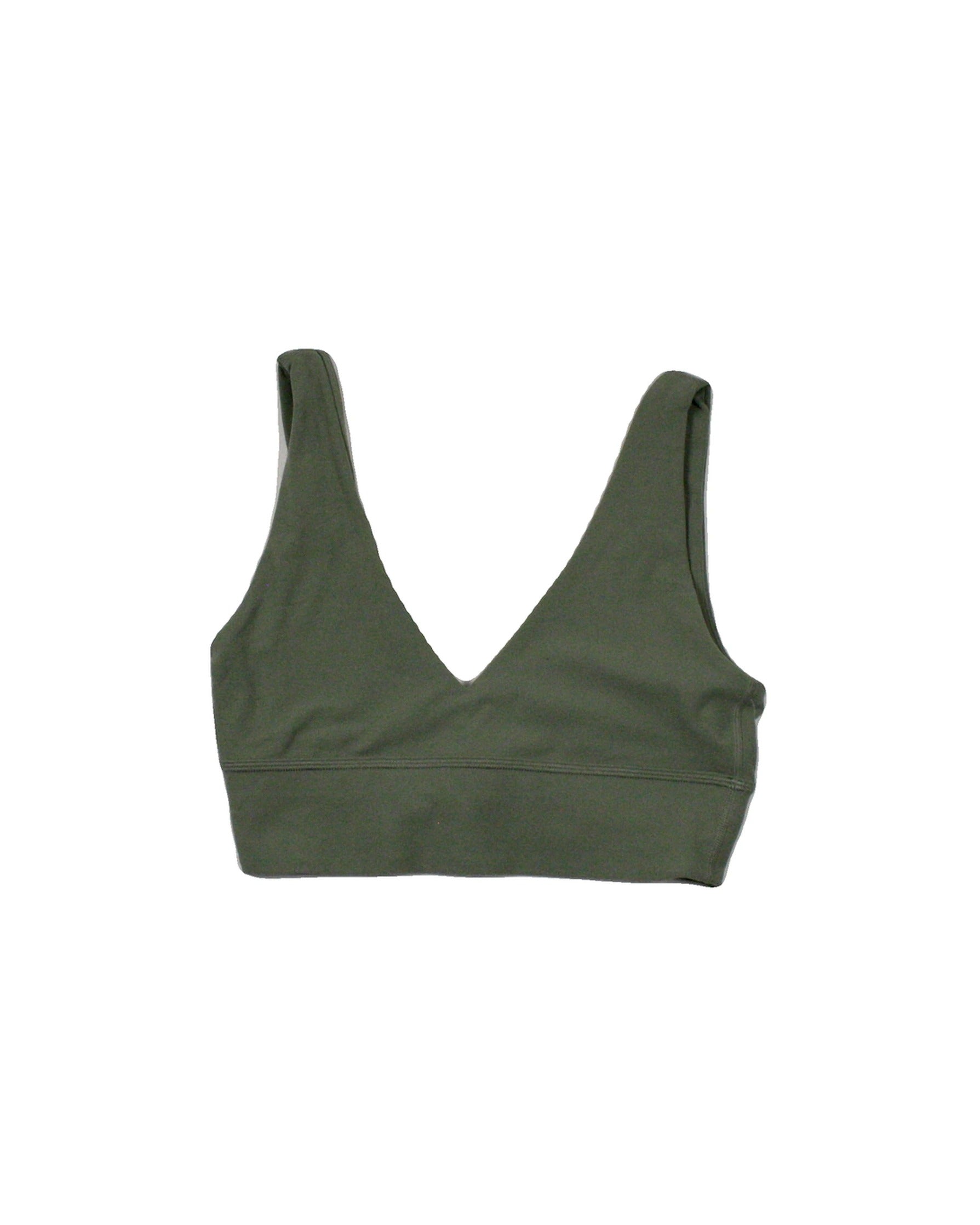 TNA Women's Olive Sleeveless V-Neck Bra Top – Size S