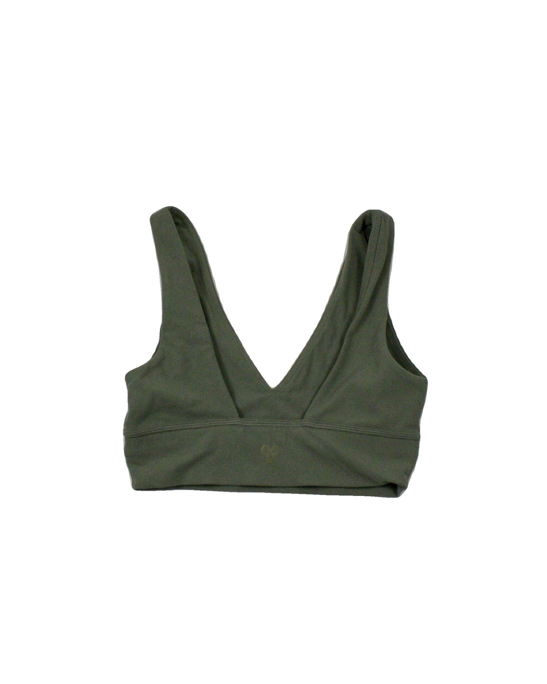TNA Women's Olive Sleeveless V-Neck Bra Top – Size S