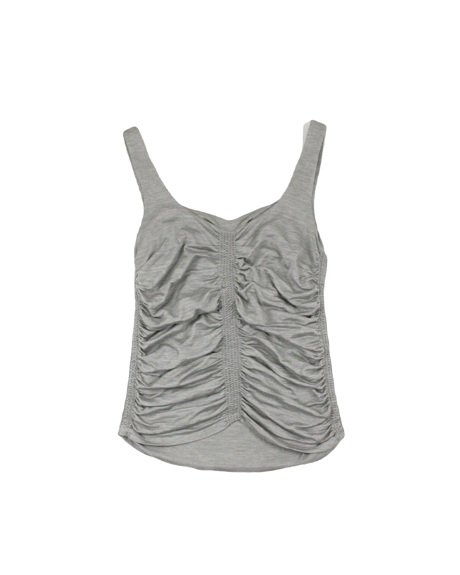 Boss Hugo Boss Women's Grey Silk Sleeveless Top with V-Neck – Size M