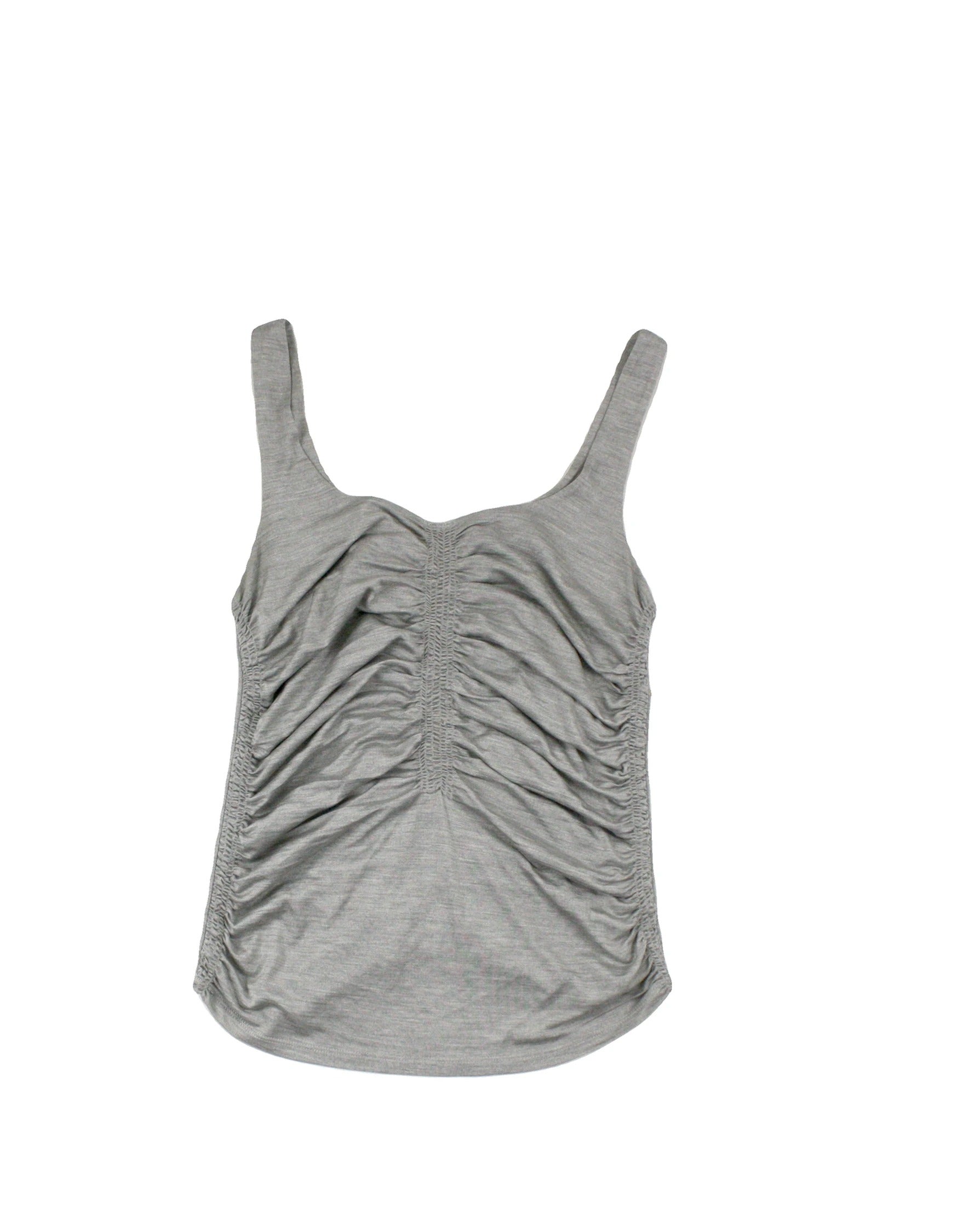 Boss Hugo Boss Women's Grey Silk Sleeveless Top with V-Neck – Size M