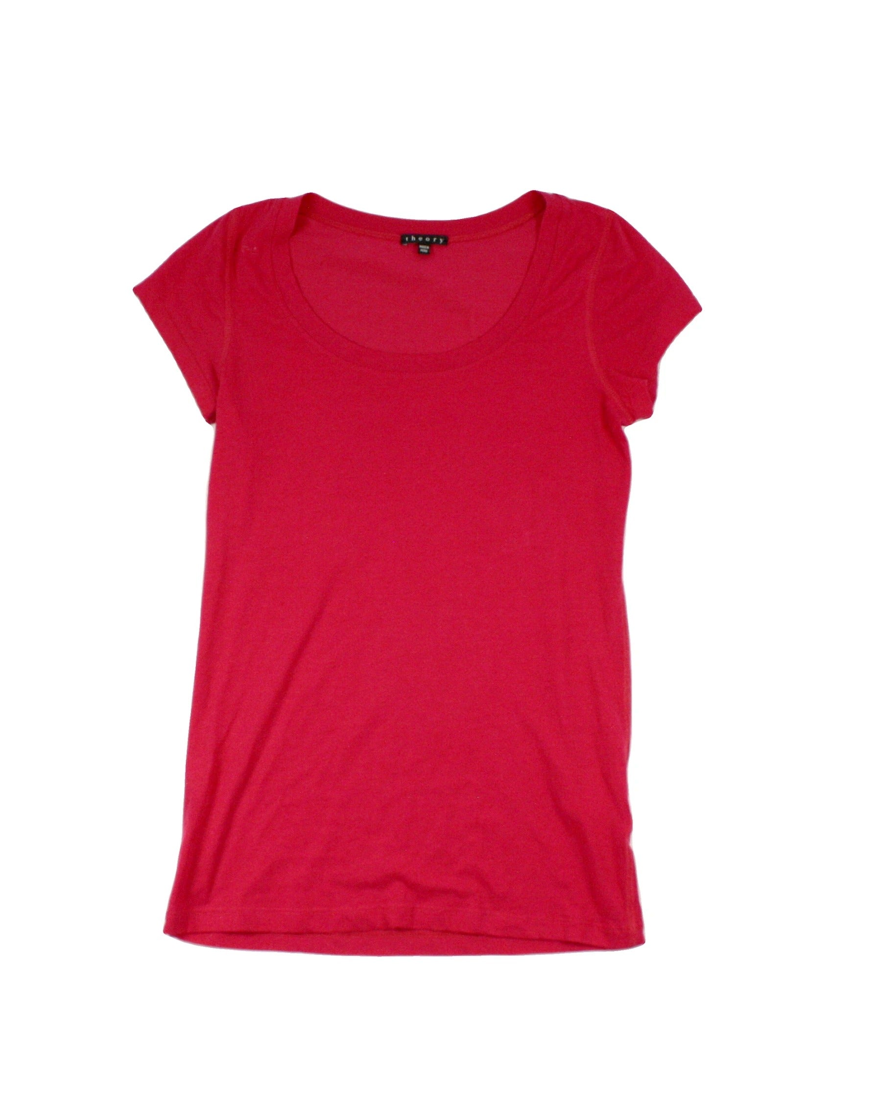 Theory Women's Magenta Scoop Neck T-Shirt – Size S