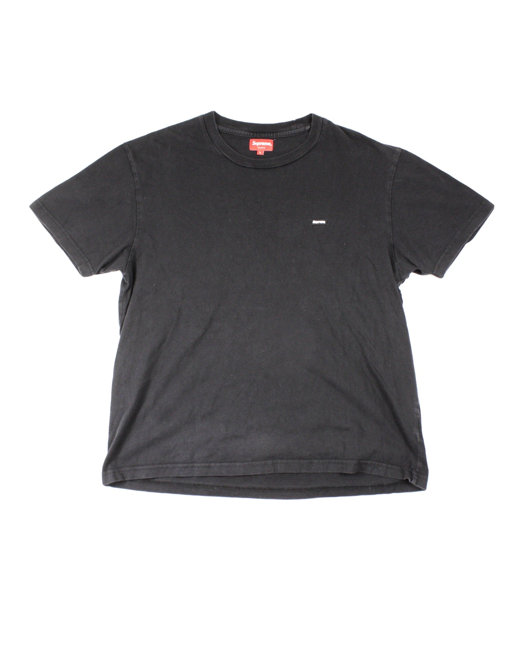Supreme Designer Women's Black Short Sleeve Tee with Patch Logo – Size L