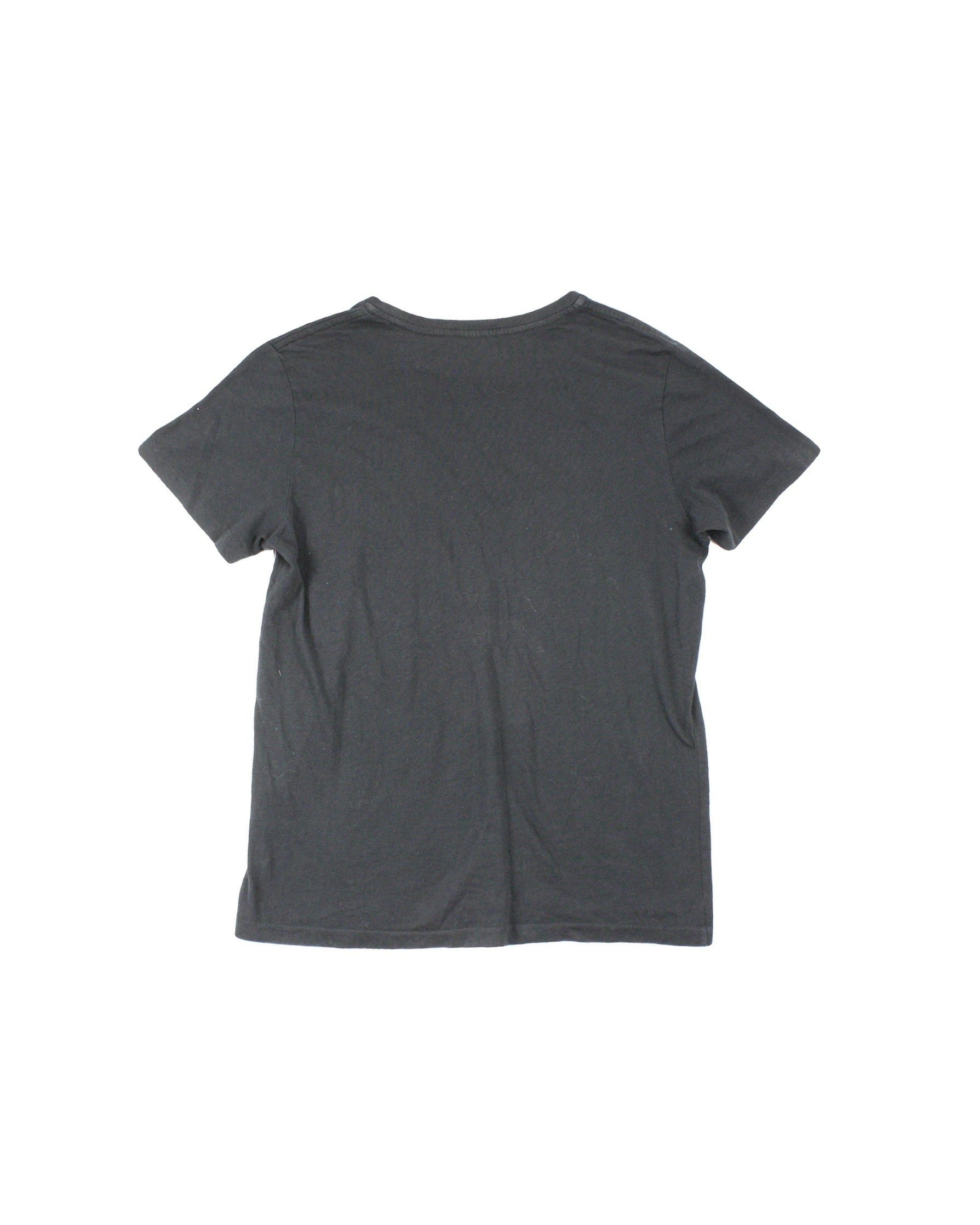 Ralph Lauren Women's Black/Purple Short Sleeve Top with Embroidered Logo – Size L