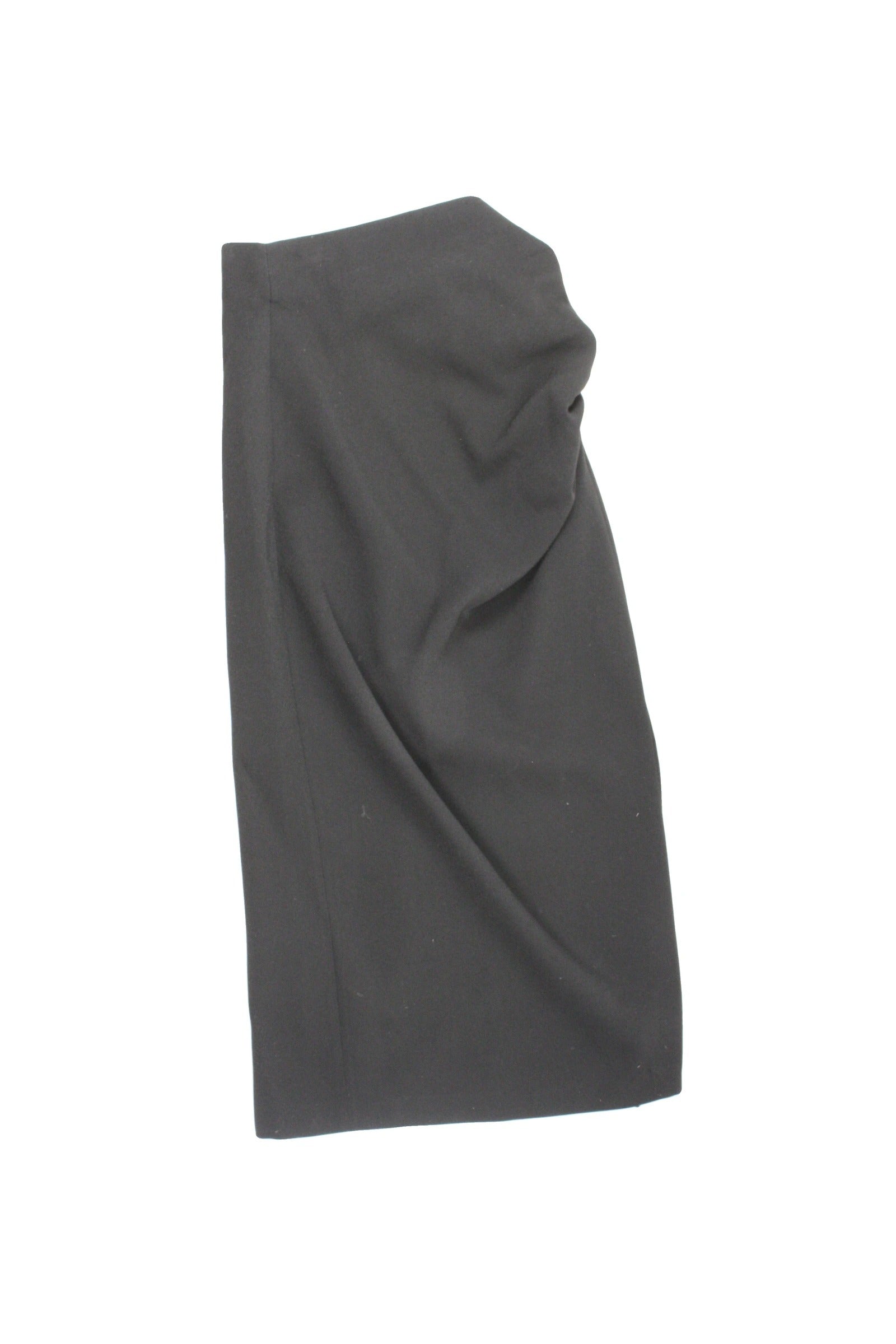 Zara Women's Black Tube Midi Dress with Side Gathers and Back Zip – Size Not Listed