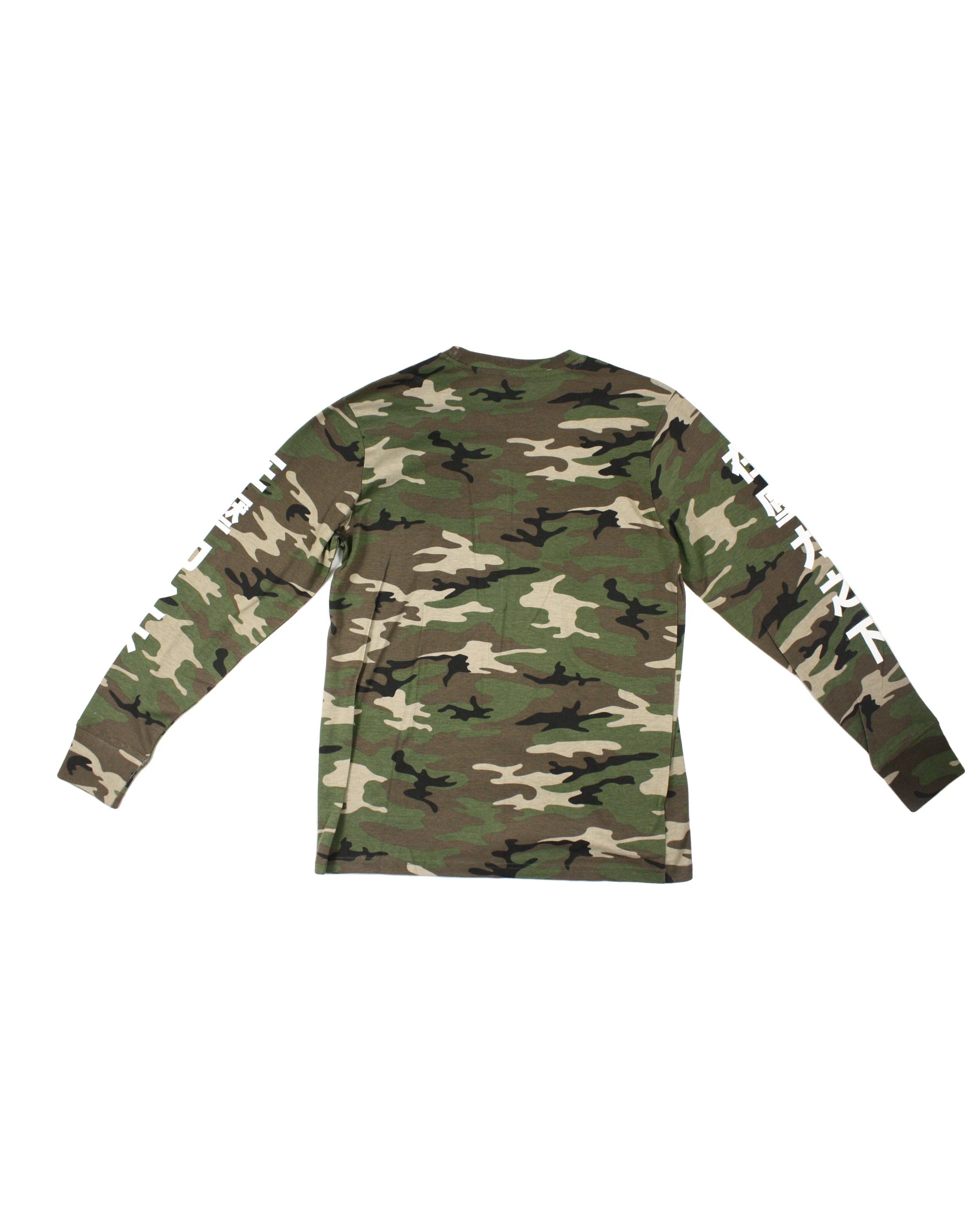 RSQ Men's Olive/Cream/Red Scorpion Camo Long Sleeve Top with Rib Trim – Size S