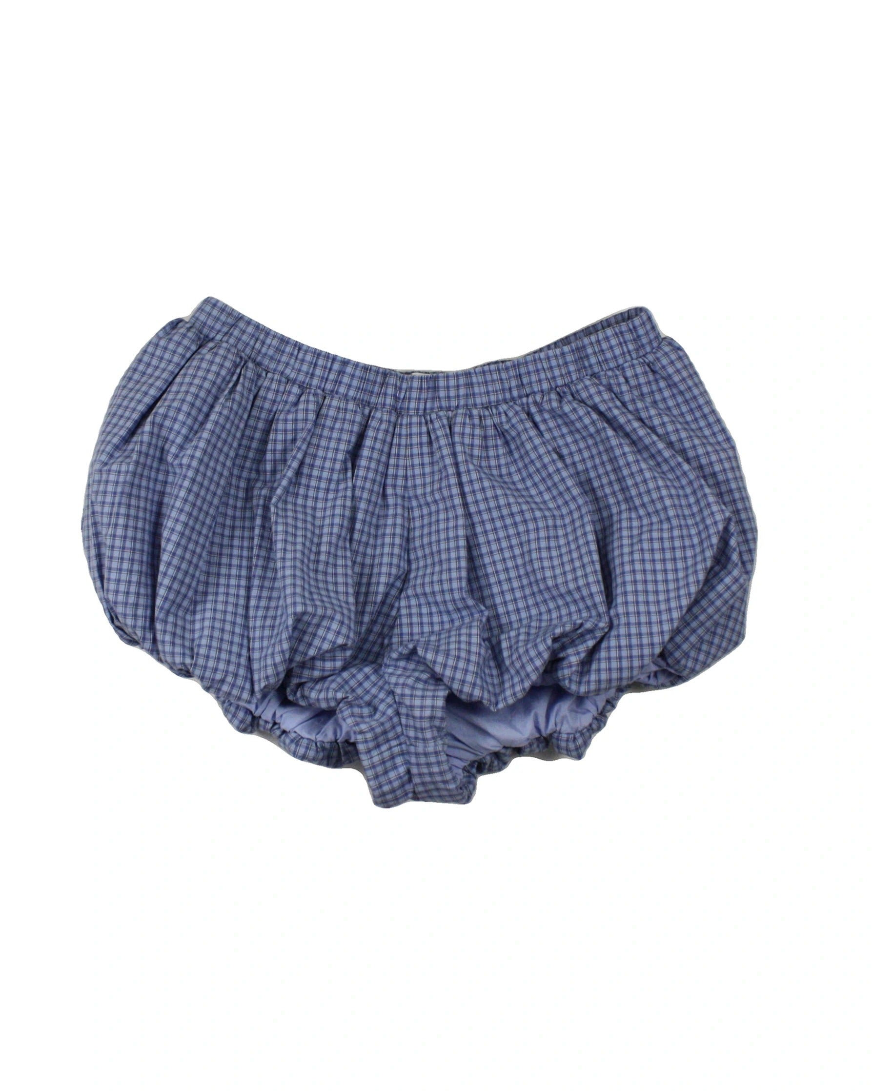 Sunday Best Women's Light Blue/Blue/White/Black Checked Bubble Shorts – Waist 28
