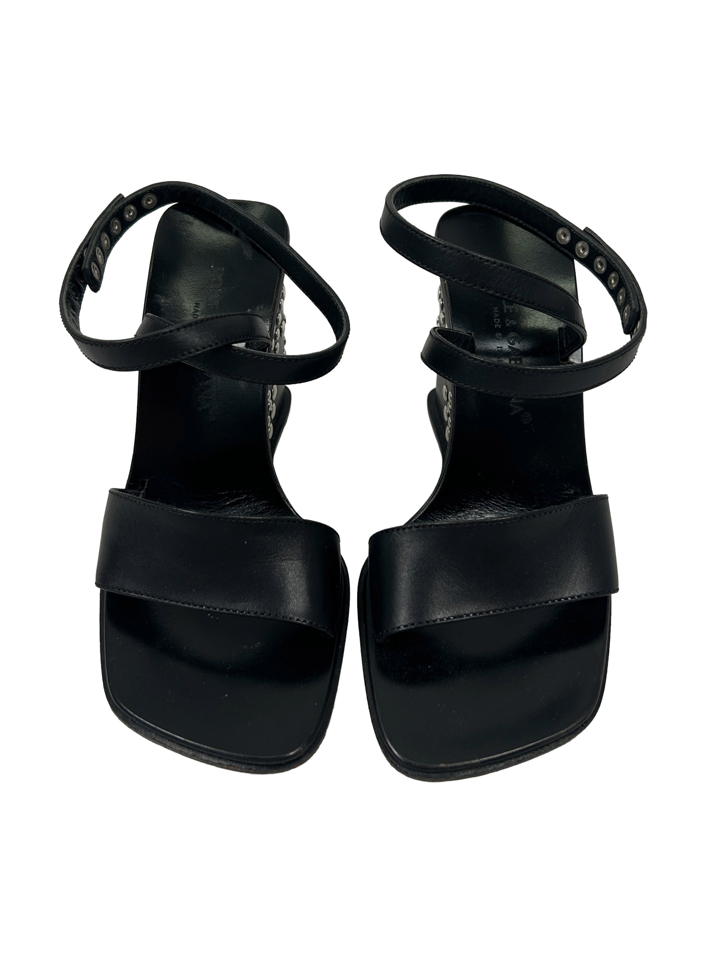 Dolce & Gabbana Size 35 Vintage Studded Wedge Sandals