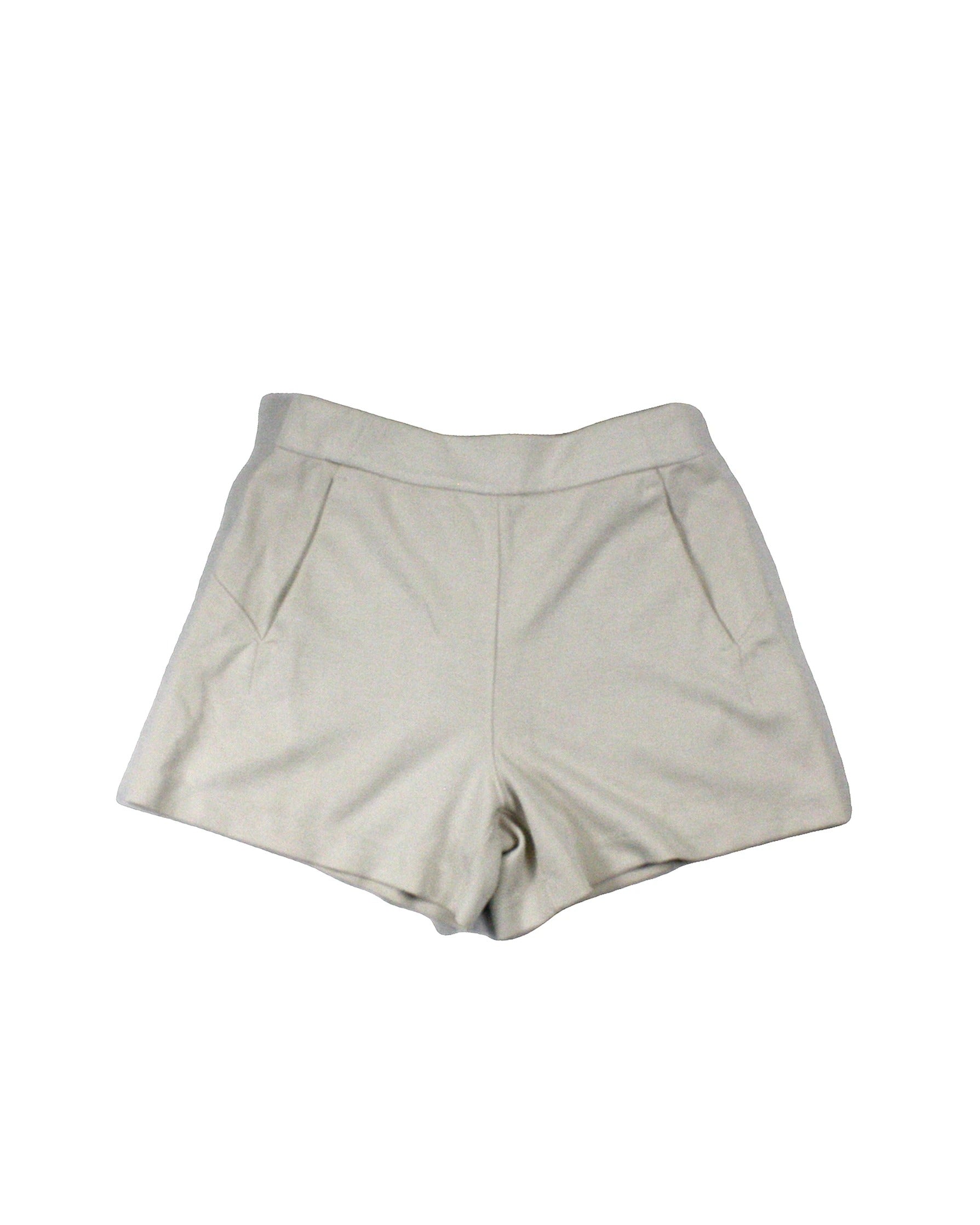Lululemon Women's Light Grey Mini Shorts with Stretch Waistband and Back Logo – W24